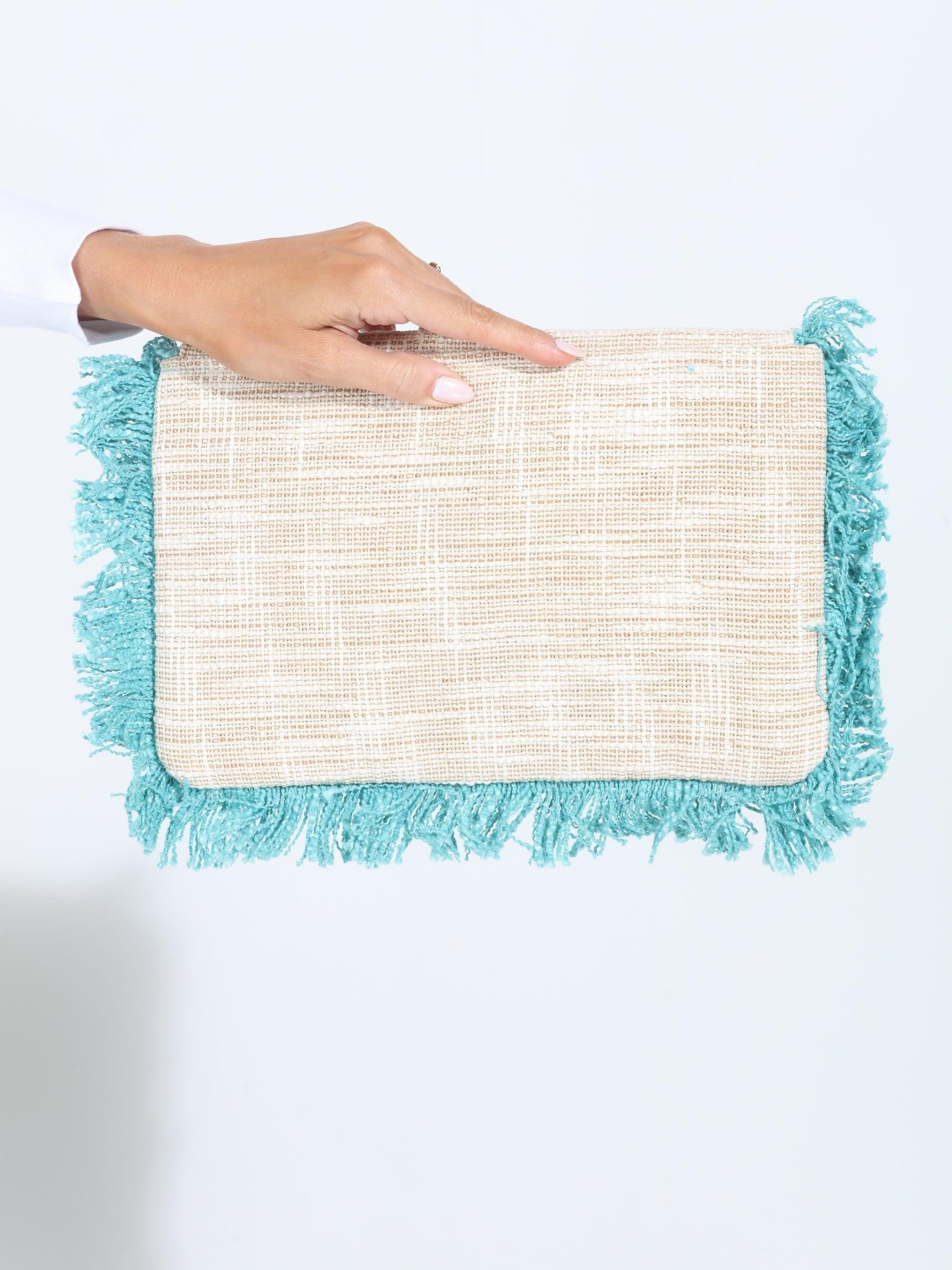 Rhodes Fringe Embroidered Clutch