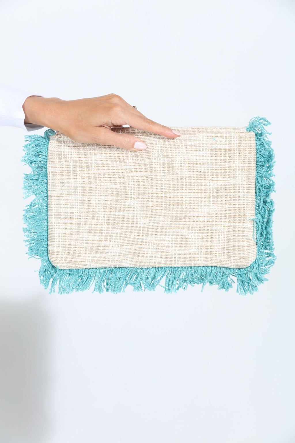 Rhodes Fringe Embroidered Clutch