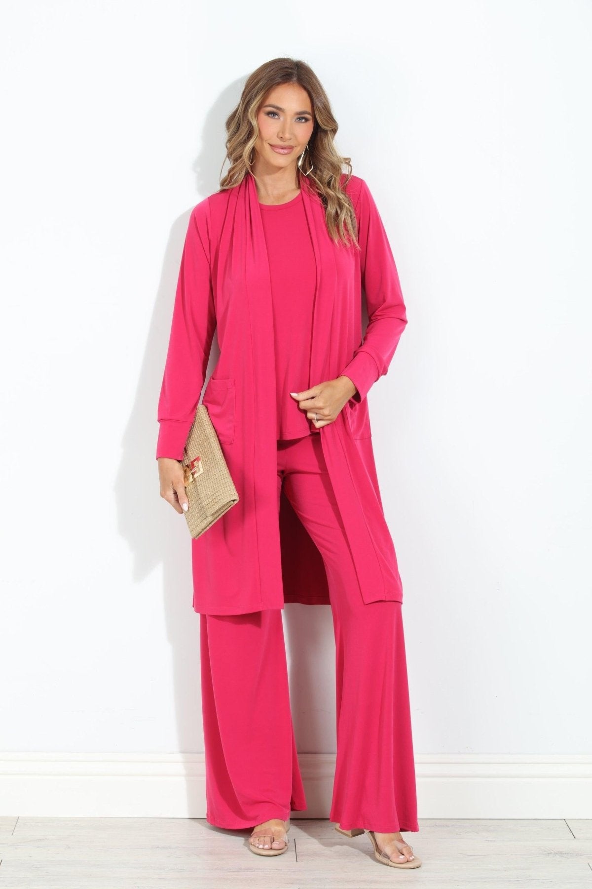 Guava Stretch Wide Leg Pants-FINAL SALE
