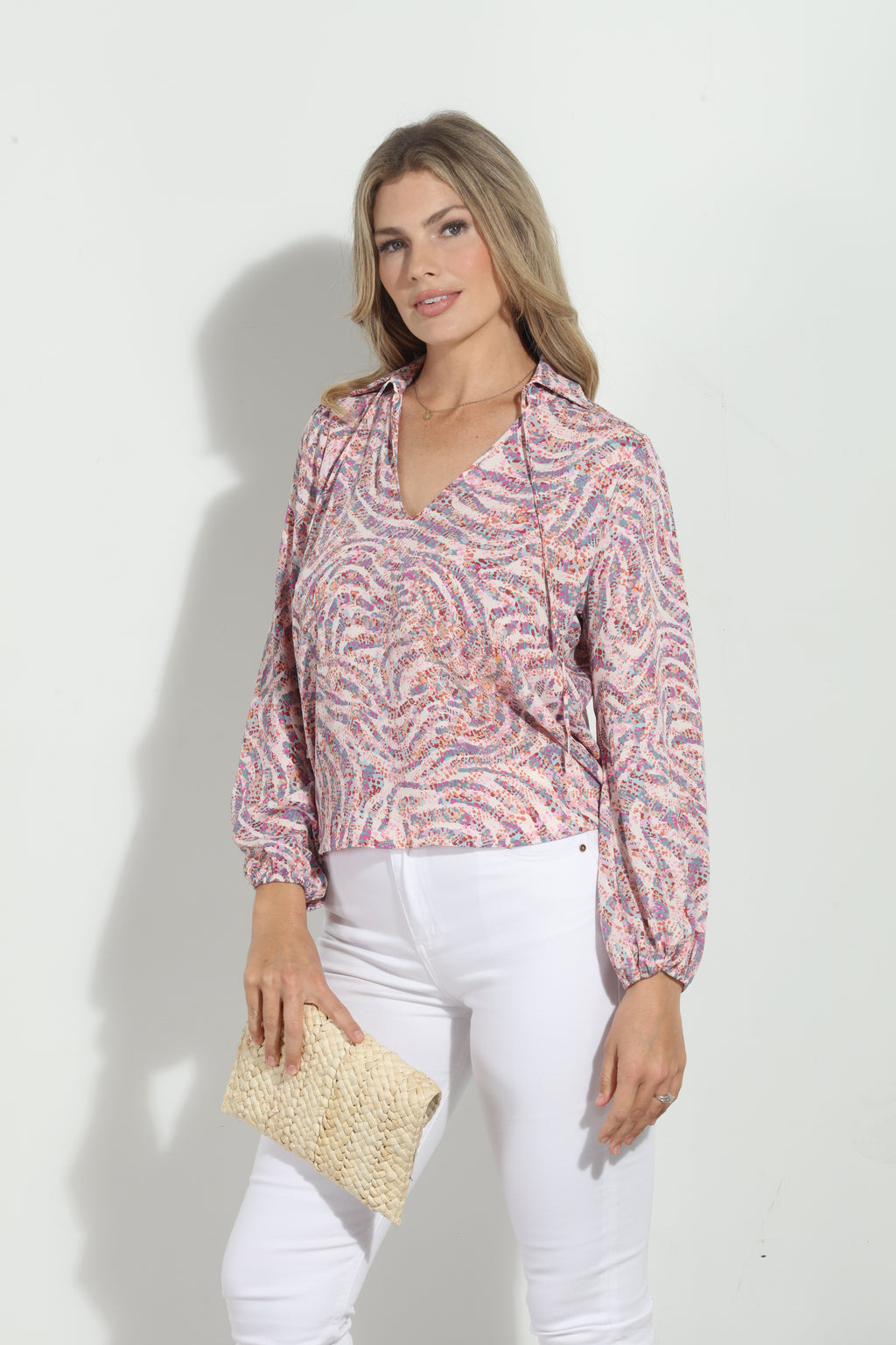 Devi Split-Neck Blouse-FINAL SALE