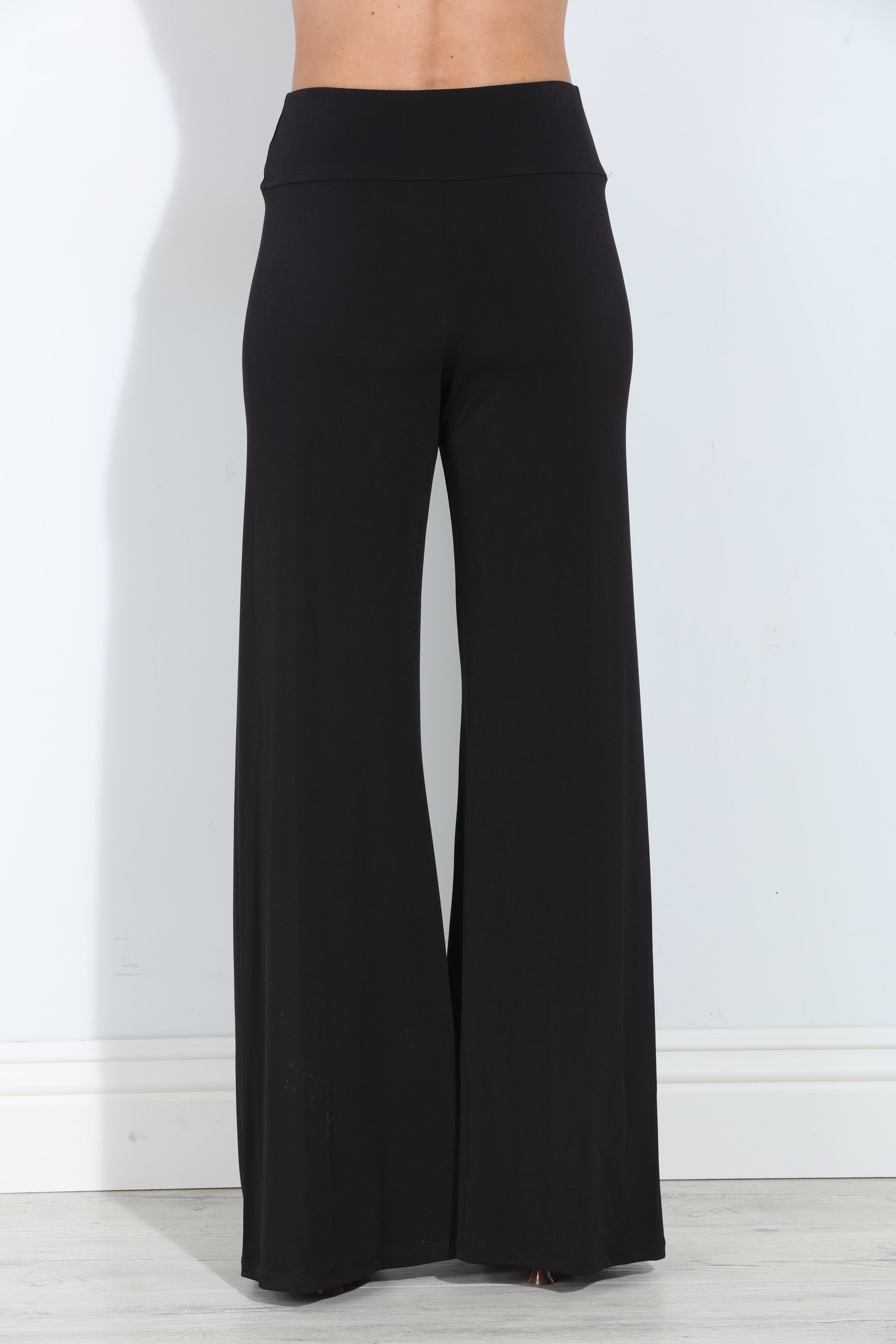 Black Stretch Wide Leg Pants-BEST SELLER