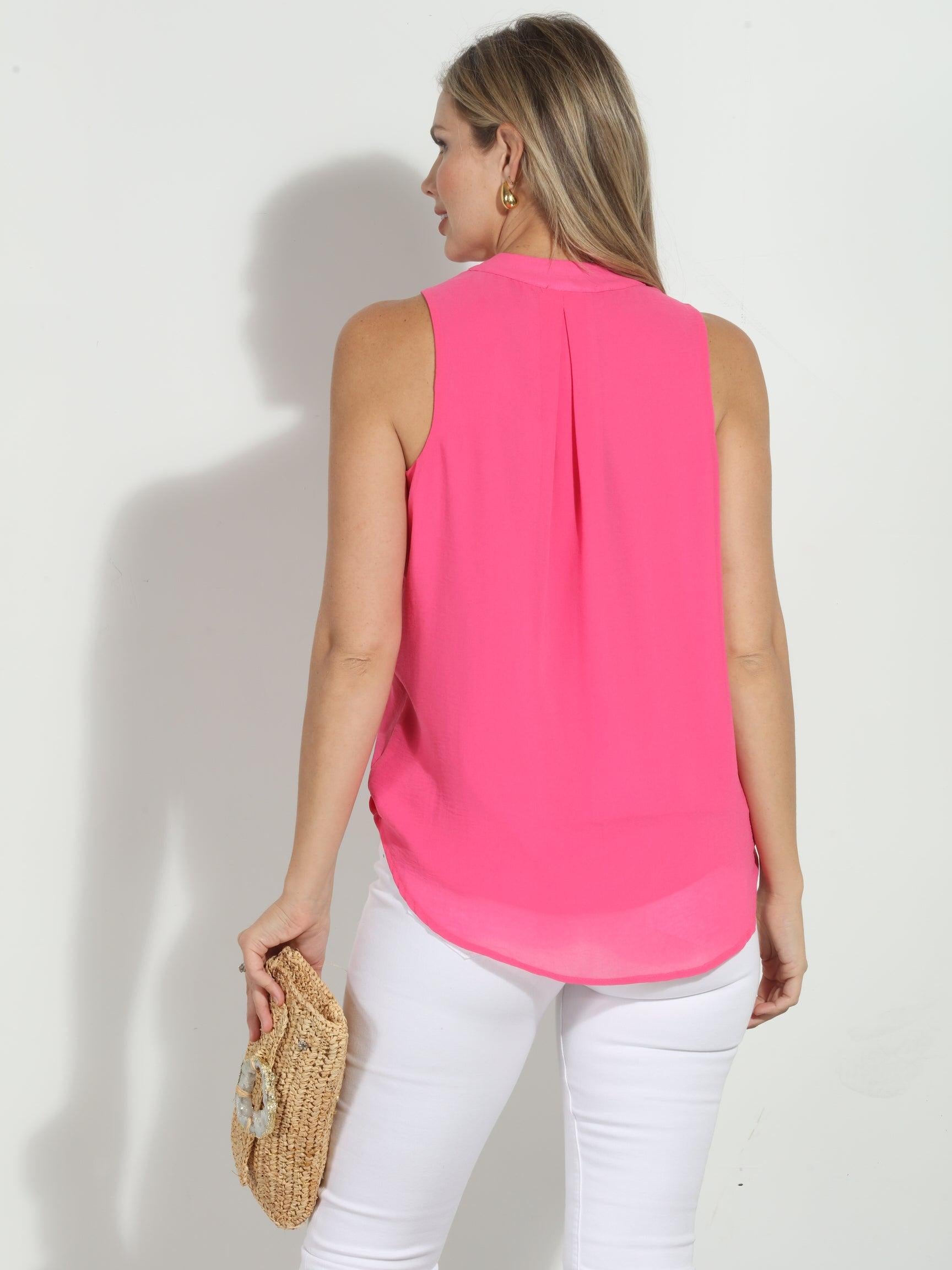 Taffy Chiffon Surplice Top with Tie-FINAL SALE