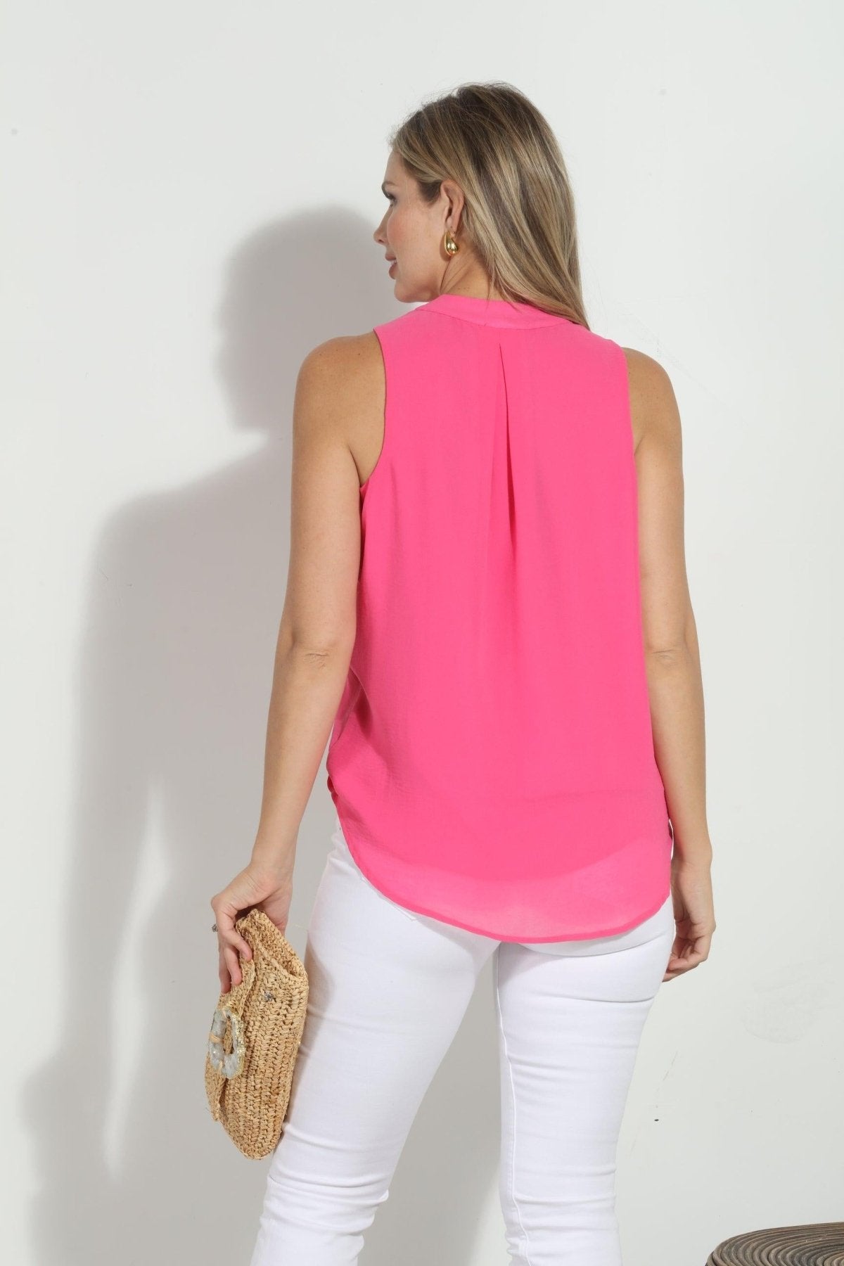 Taffy Chiffon Surplice Top with Tie-FINAL SALE