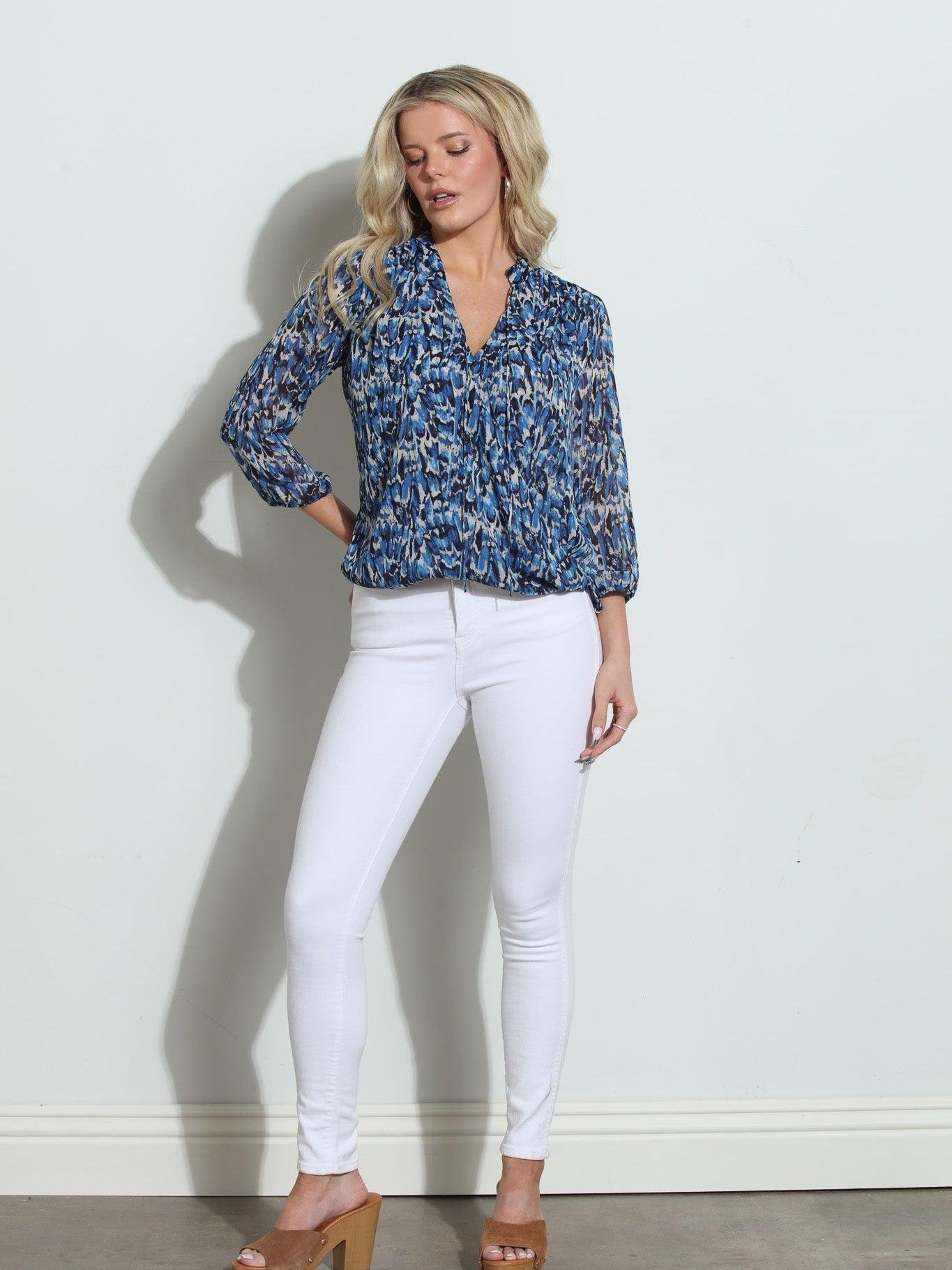 Selina 3/4 Sleeve Surplice Blouse