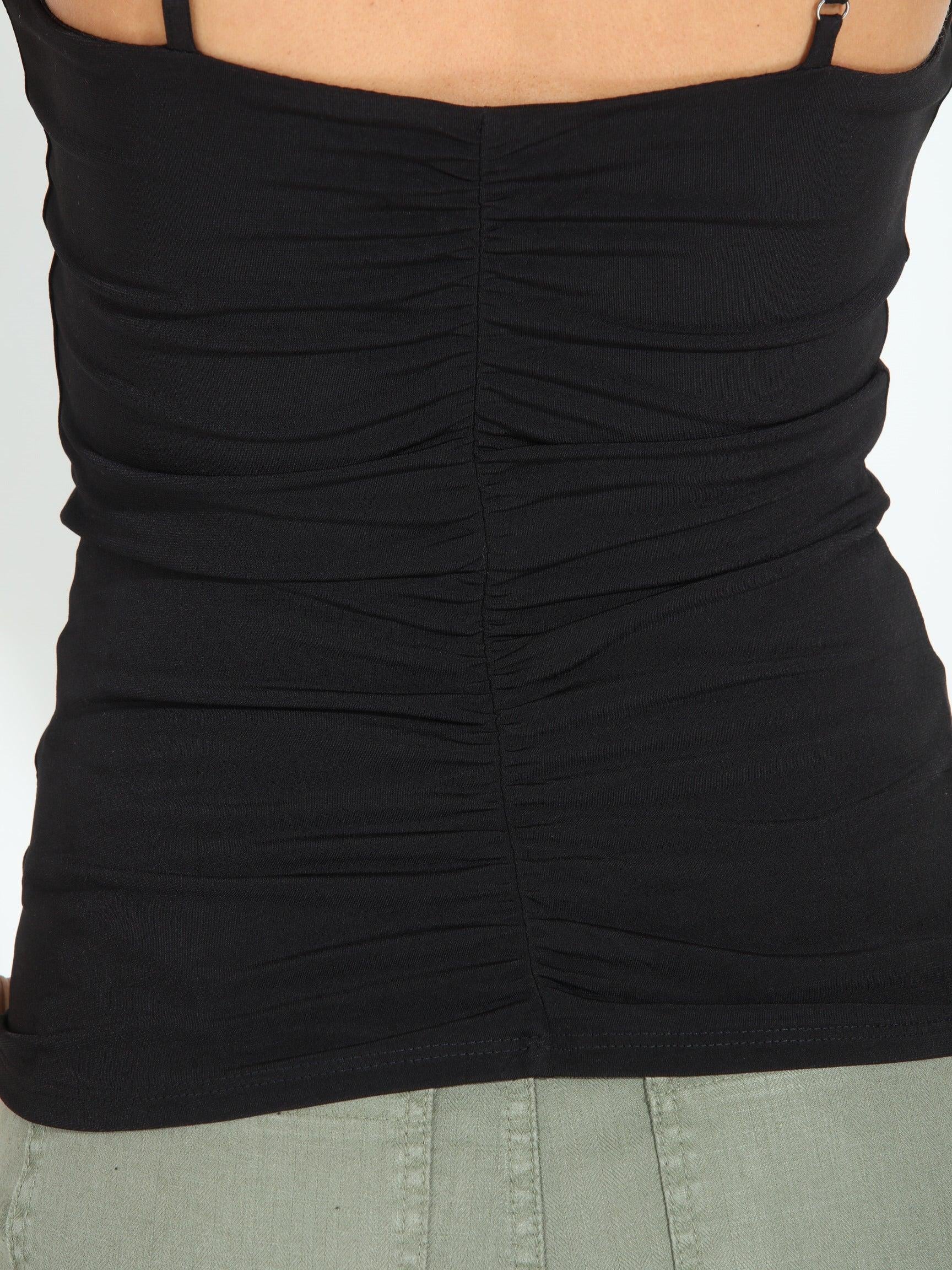 Black Ruched Tank-BEST SELLER