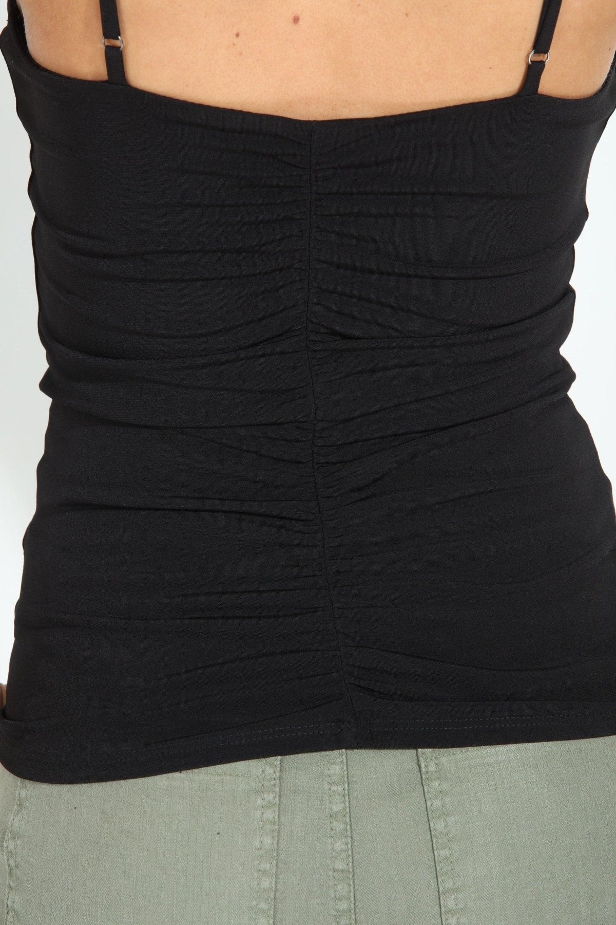 Black Ruched Tank-BEST SELLER