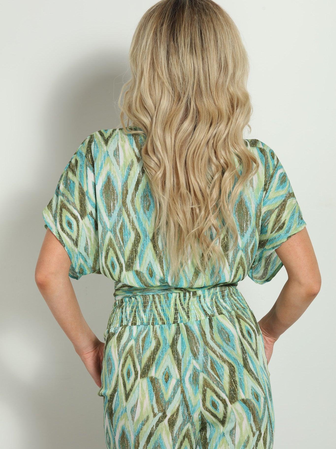 Tiki Mom Cropped Wrap Top-FINAL SALE