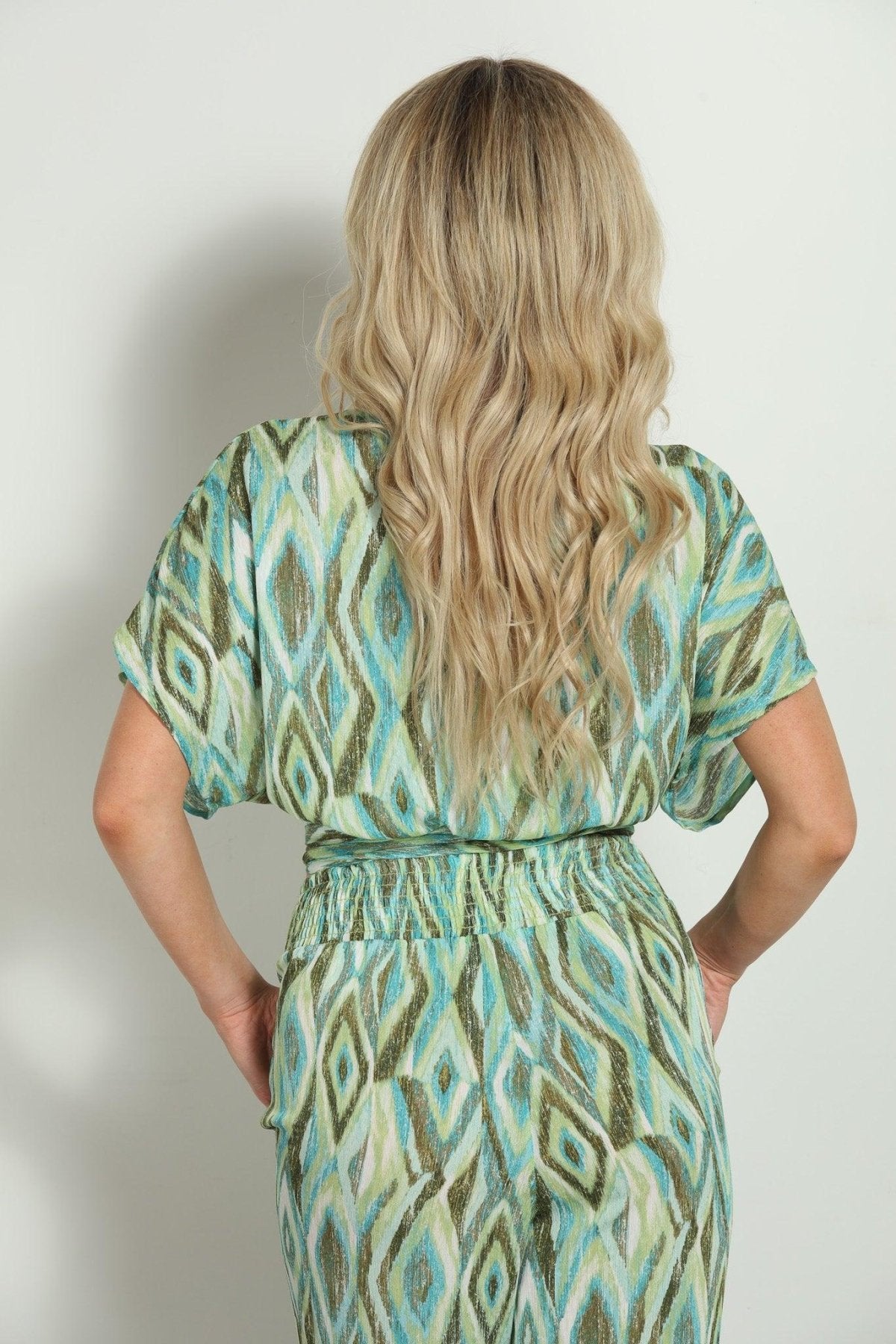 Tiki Mom Cropped Wrap Top-FINAL SALE