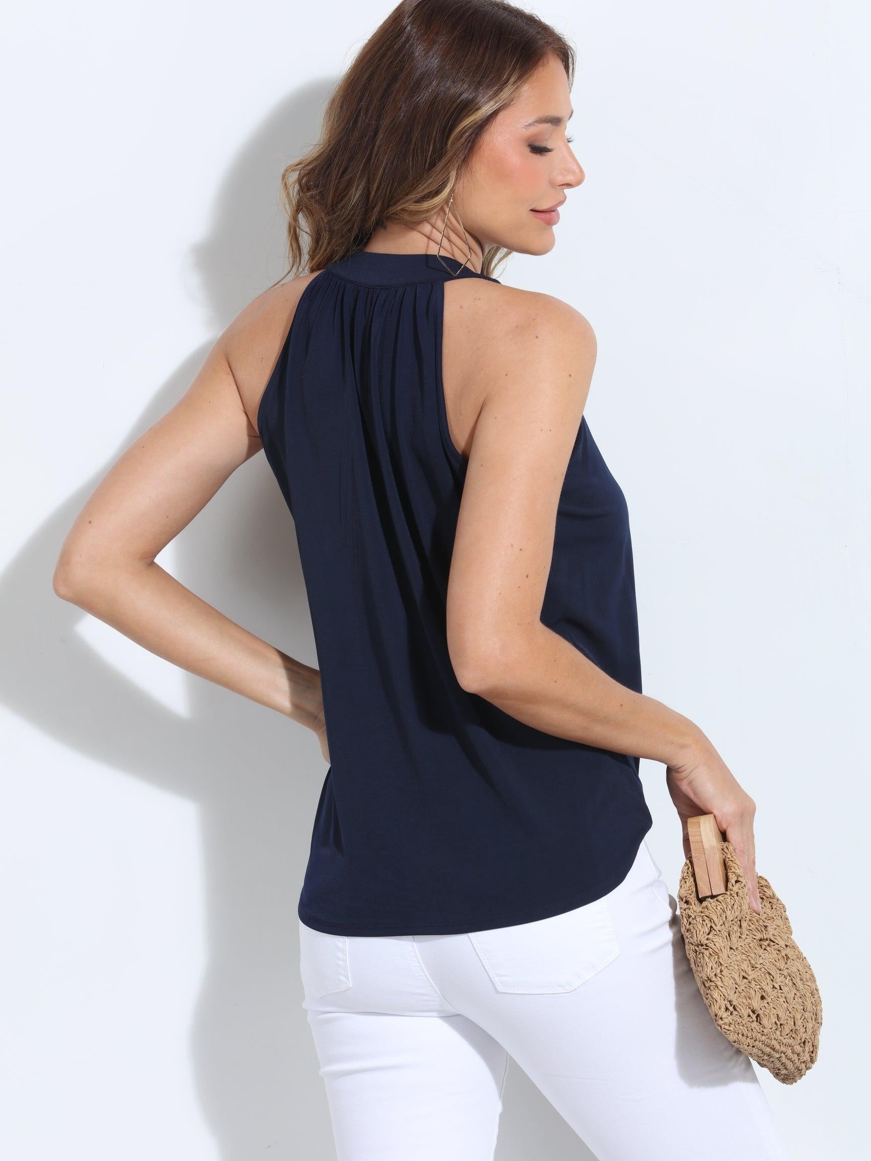 Navy ITY Surplice Tank-BEST SELLER