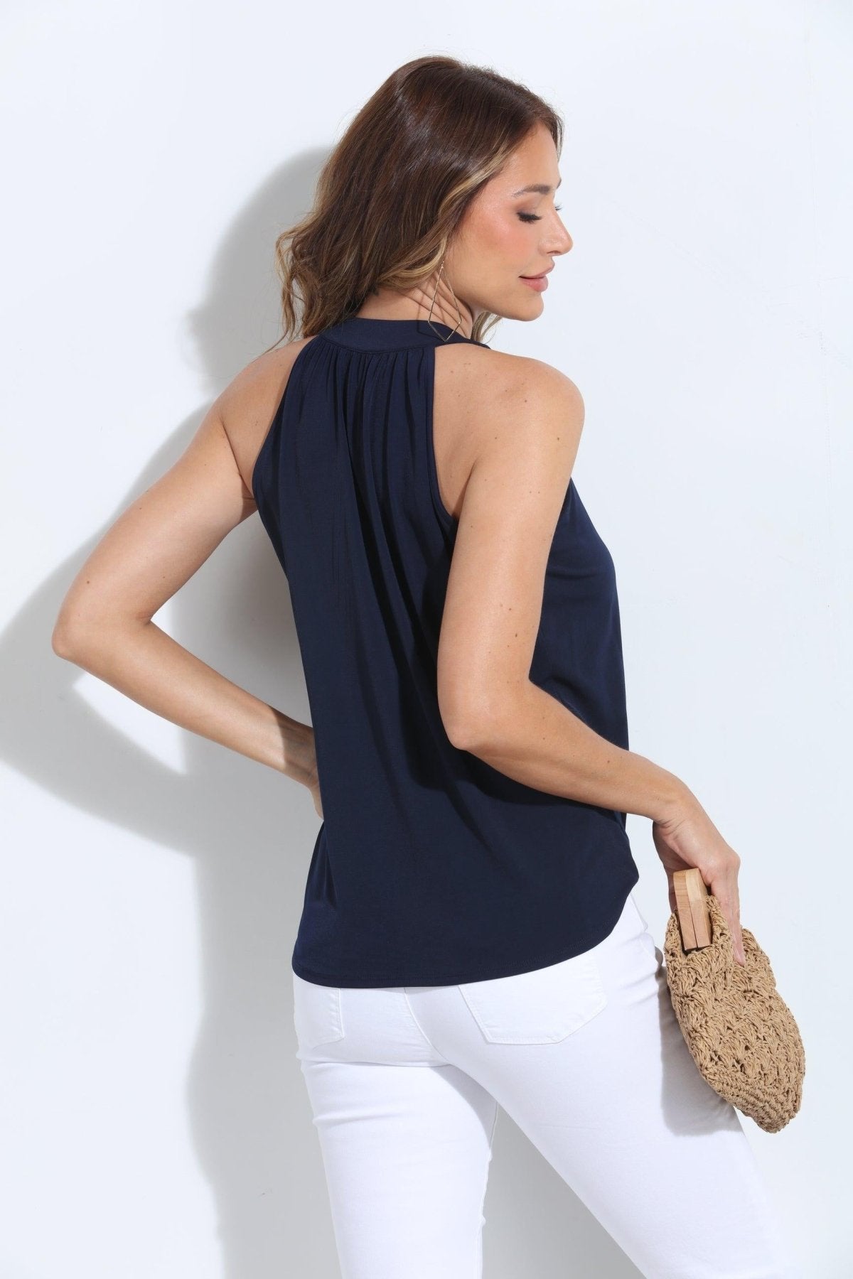 Navy ITY Surplice Tank-BEST SELLER