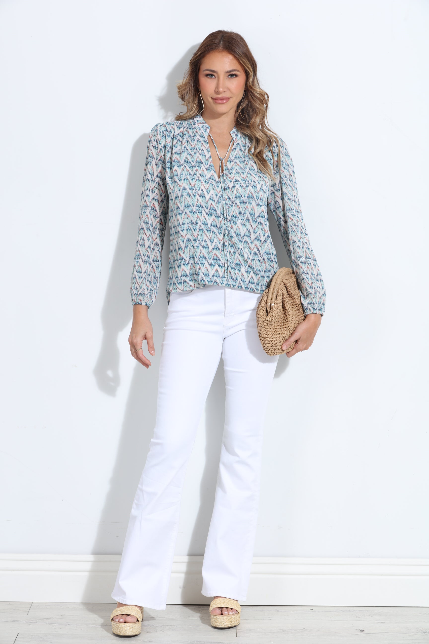 Agnes Split-Neck Blouse - BEST SELLER