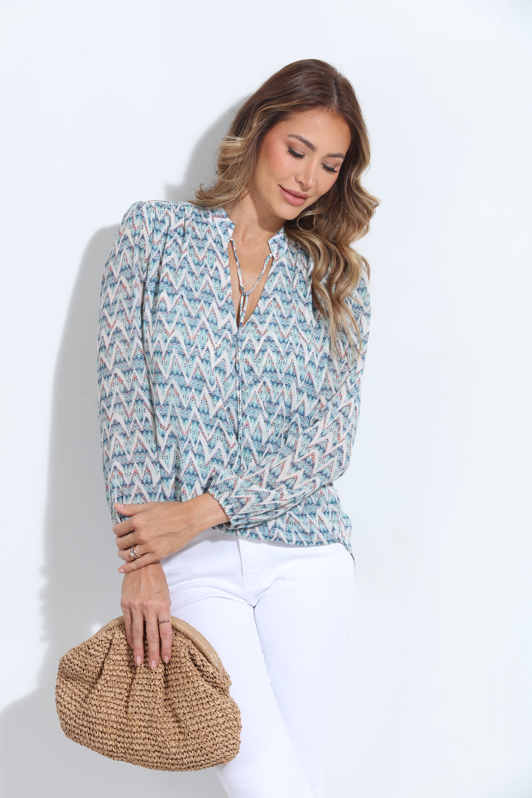 Agnes Split-Neck Blouse - BEST SELLER