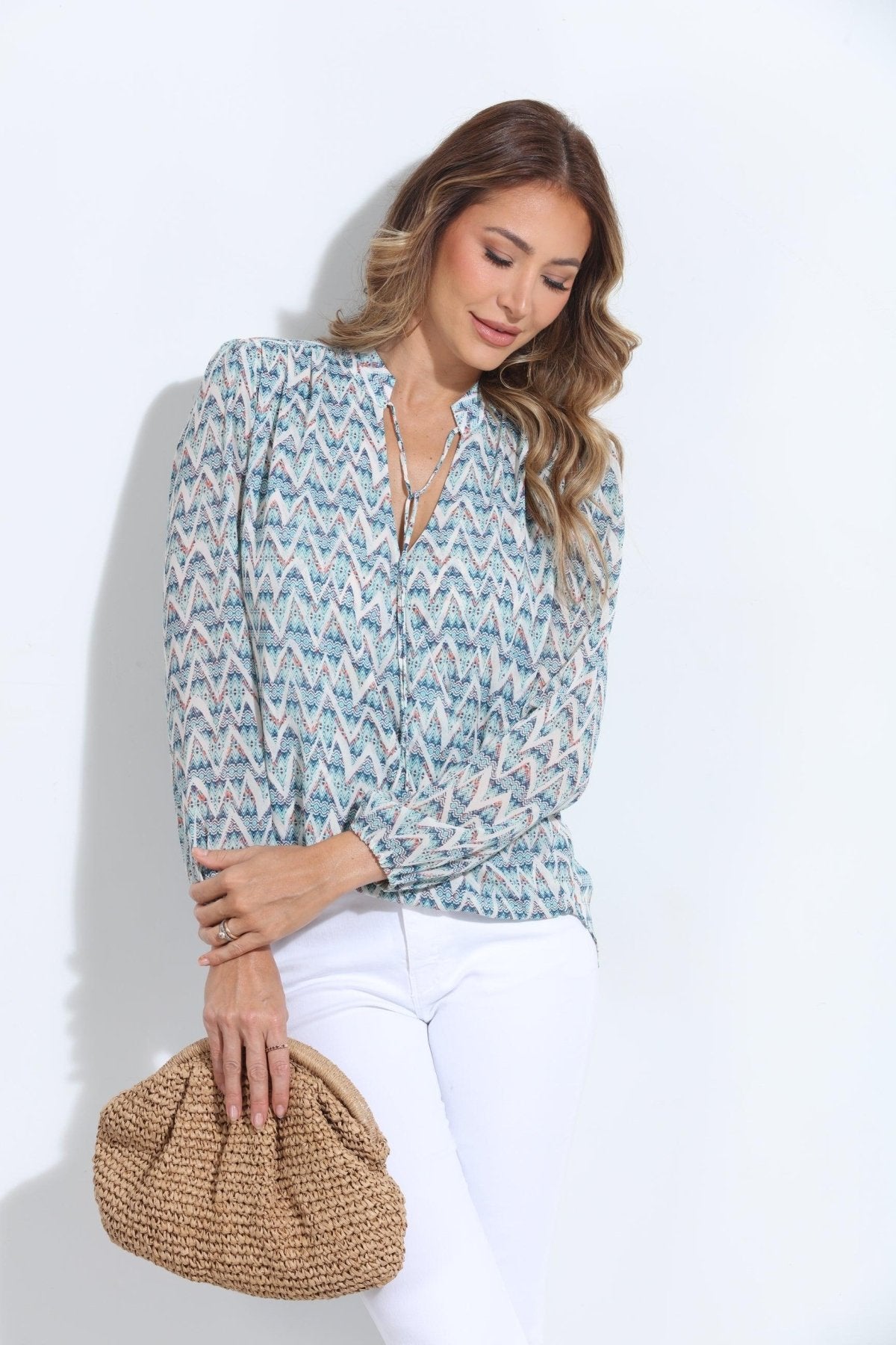 Agnes Split-Neck Blouse - BEST SELLER