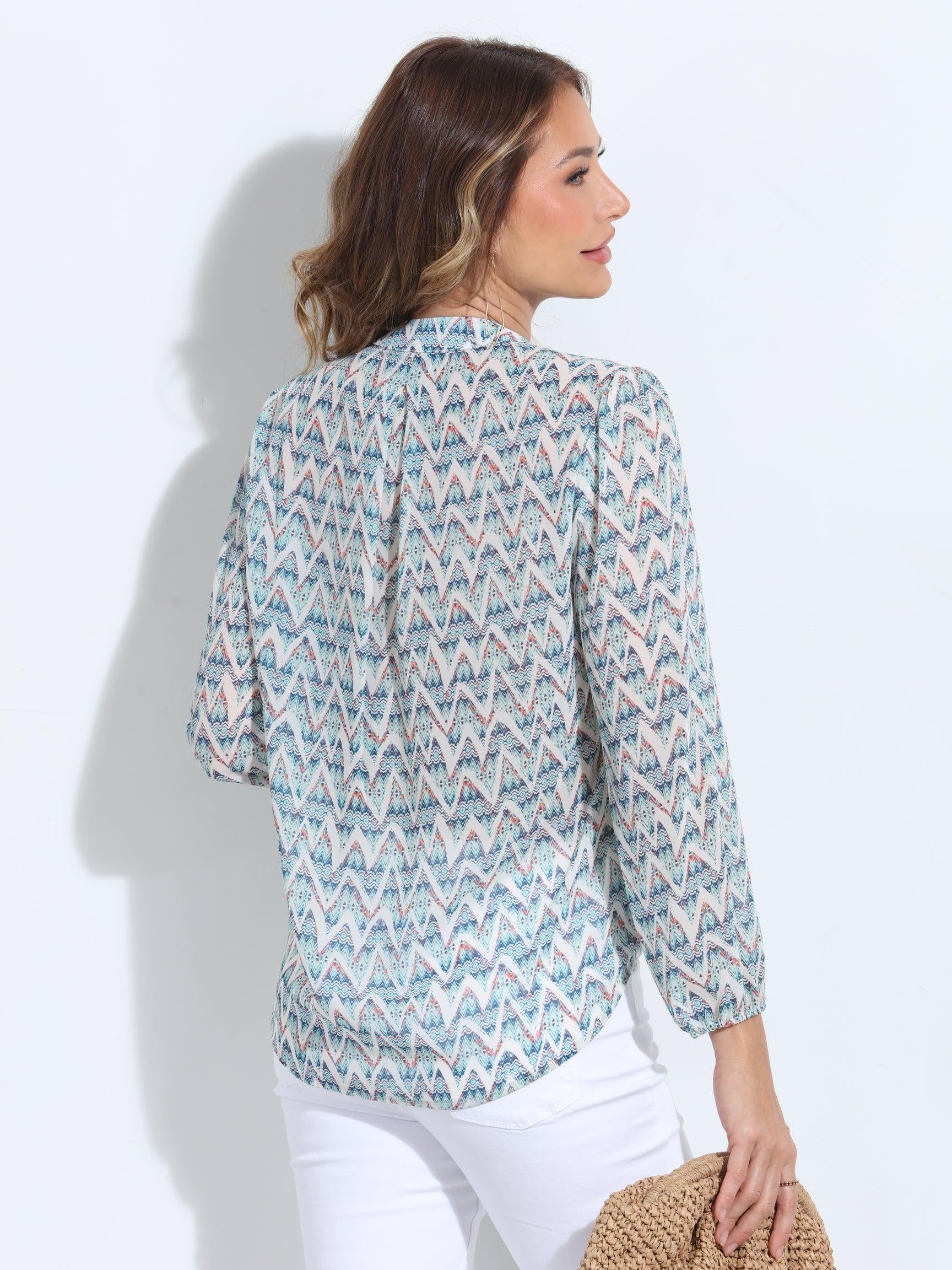 Agnes Split-Neck Blouse - BEST SELLER