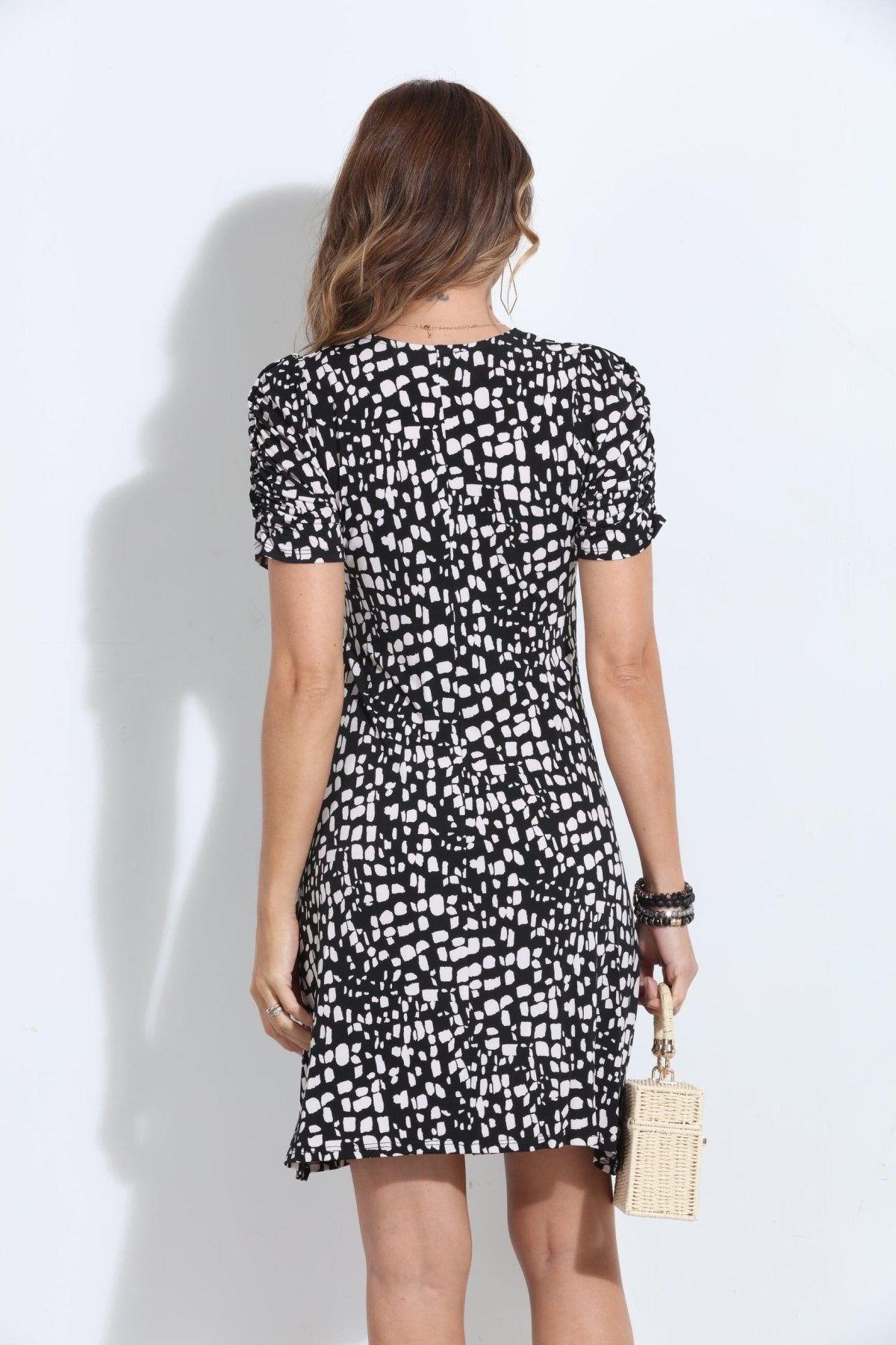 Macyn V-Neck Shirred Dress-FINAL SALE