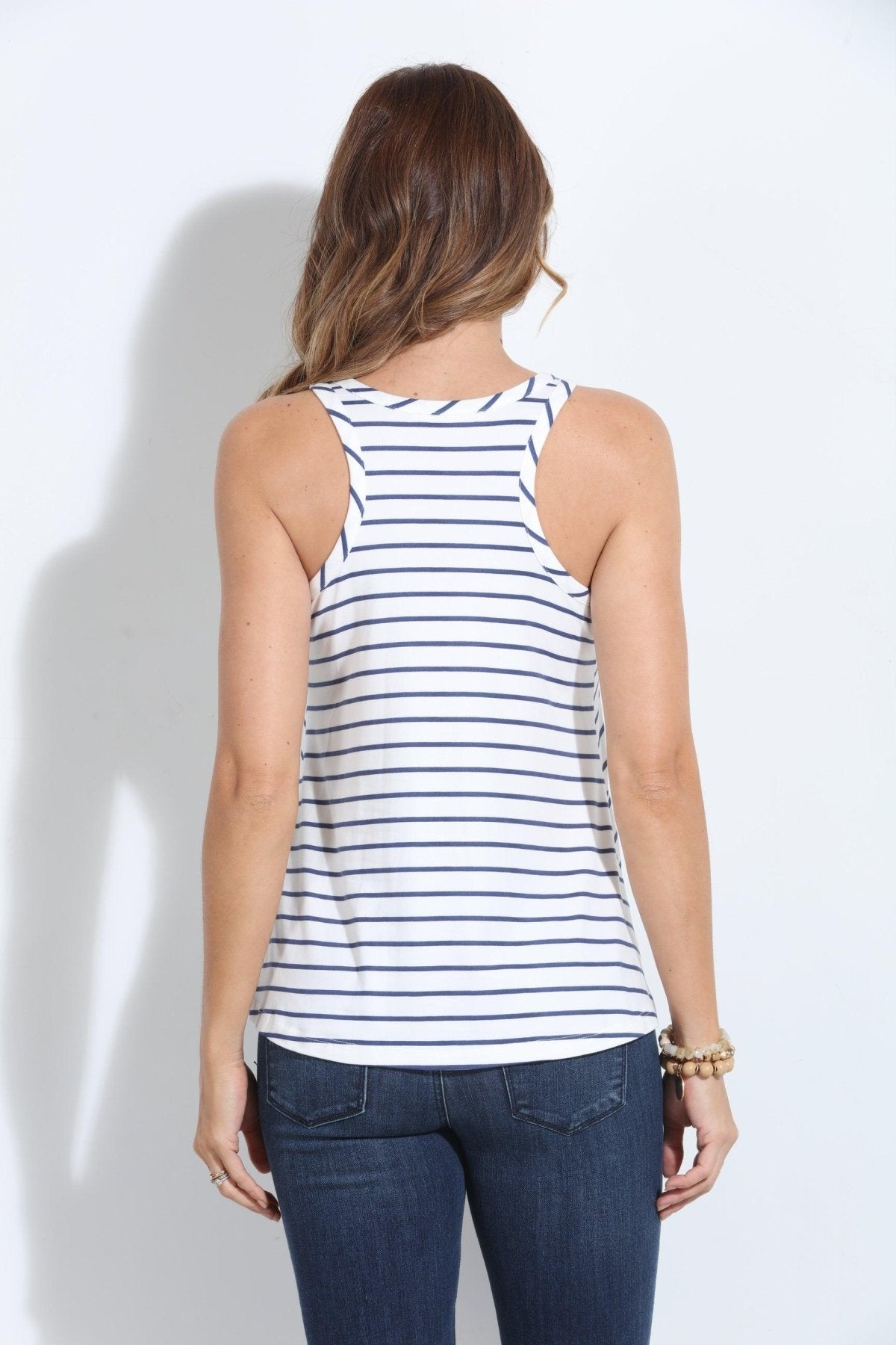 Cove Stripe Stretch Swing Tank-FINAL SALE