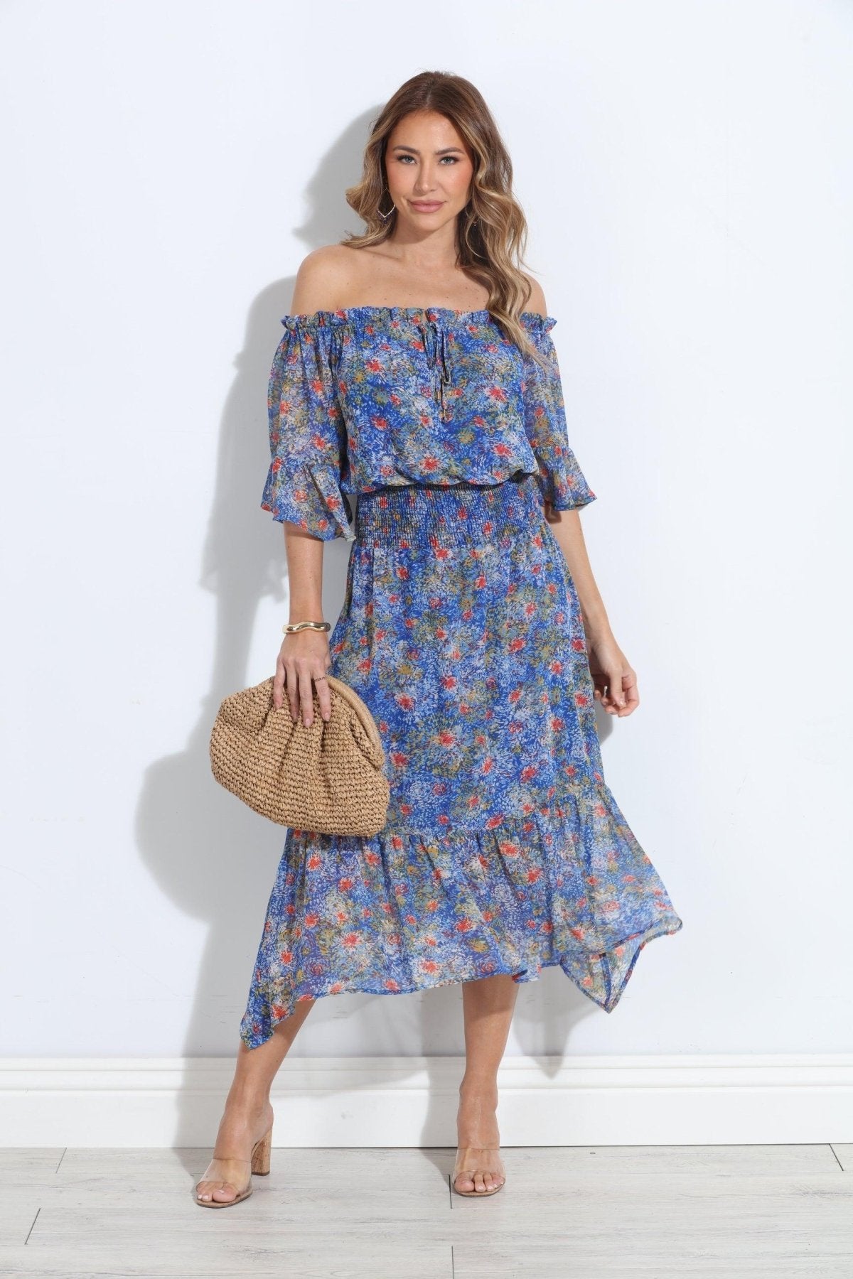 Elba OTS Ruffle Maxi-FINAL SALE