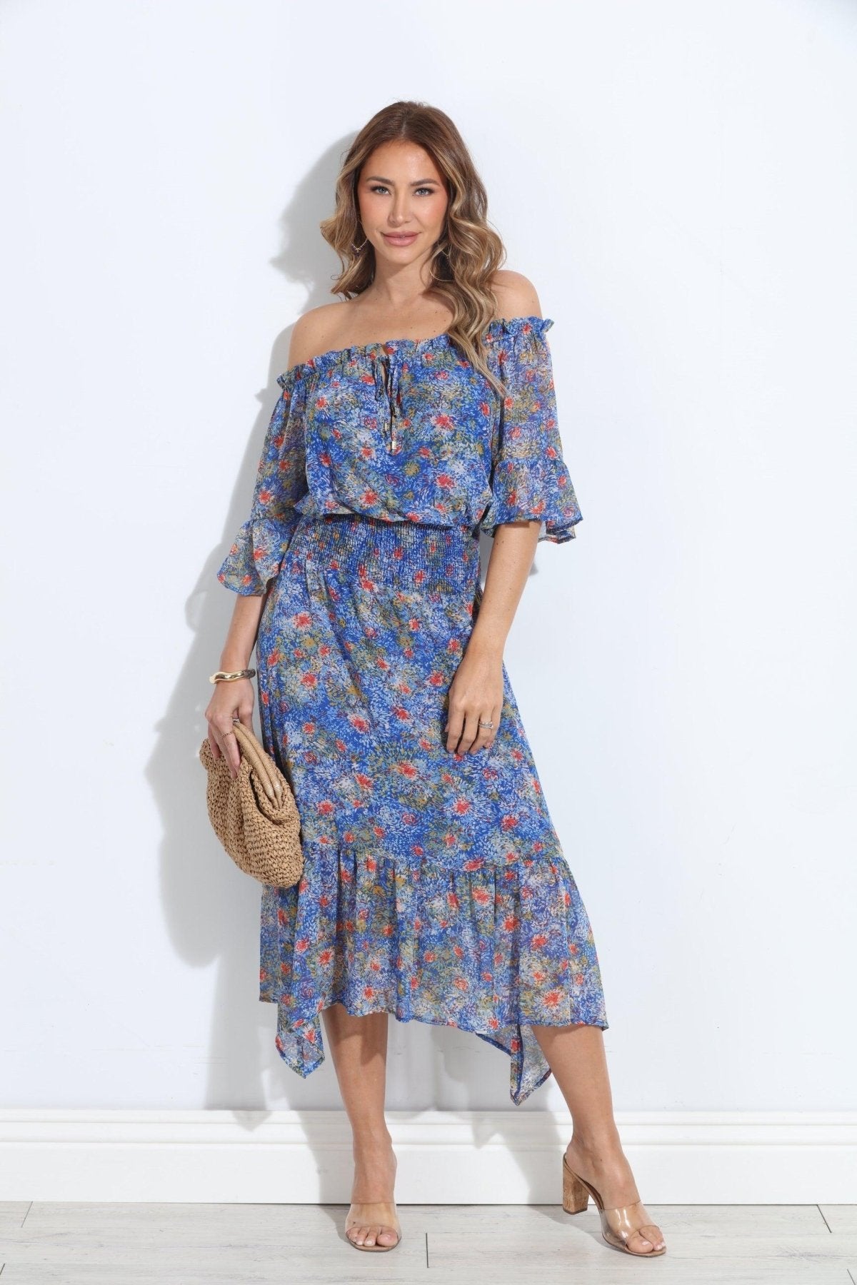 Elba OTS Ruffle Maxi-FINAL SALE