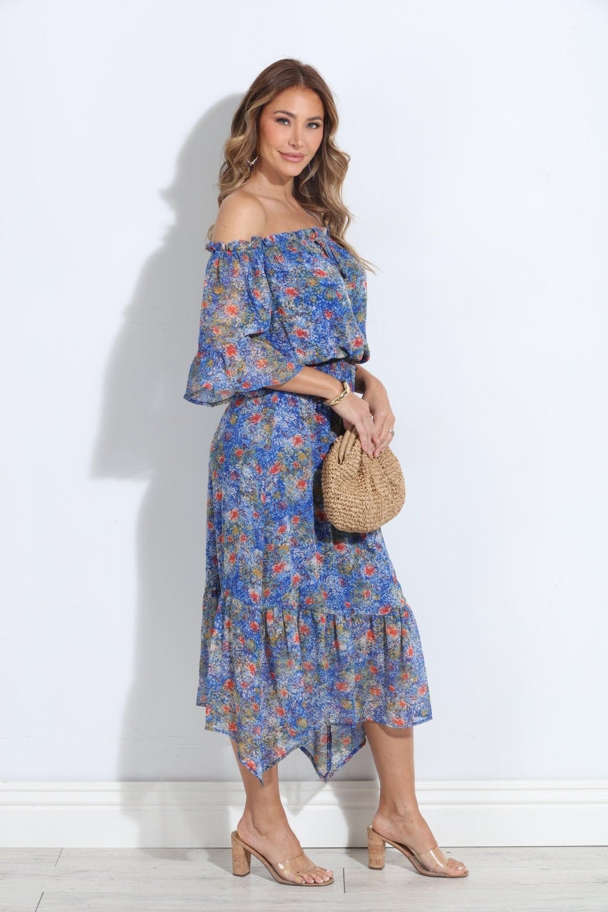 Elba OTS Ruffle Maxi-FINAL SALE