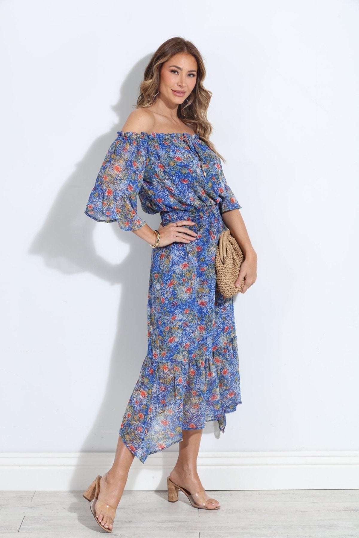 Elba OTS Ruffle Maxi-FINAL SALE