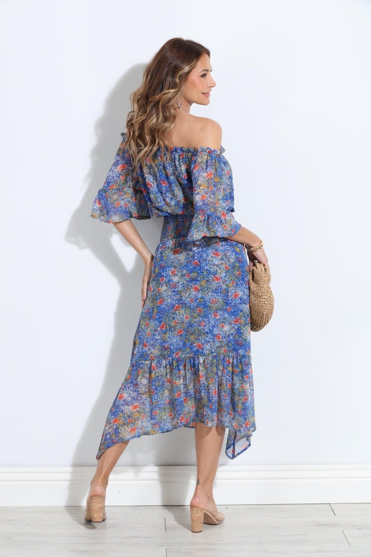 Elba OTS Ruffle Maxi-FINAL SALE