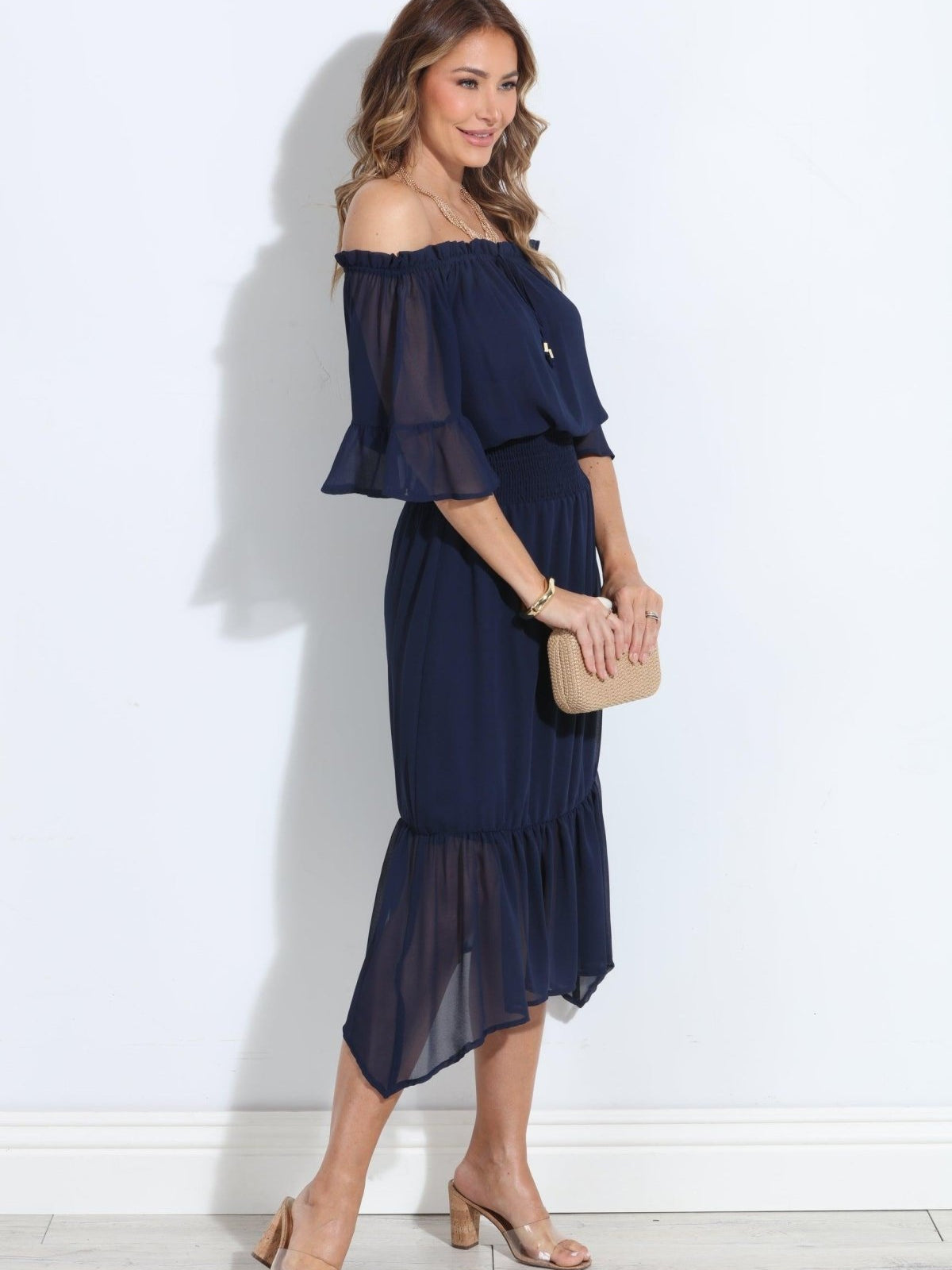 Navy OTS Ruffle Maxi-BEST SELLER