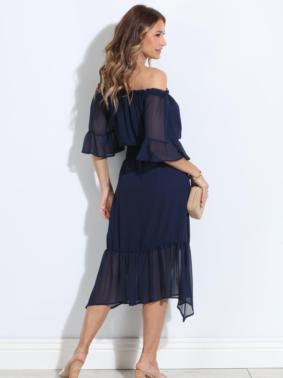 Navy OTS Ruffle Maxi-BEST SELLER