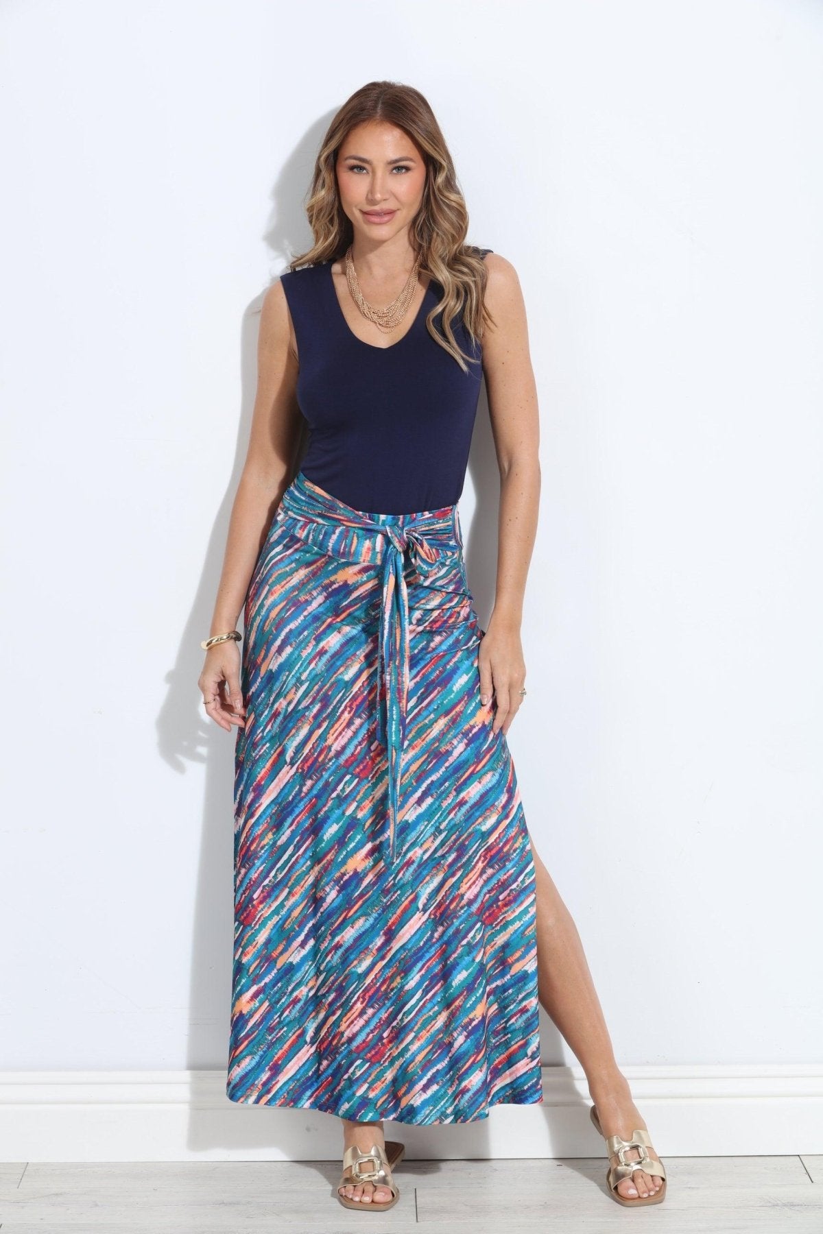 Cortni Tie Front Maxi Skirt-BEST SELLER