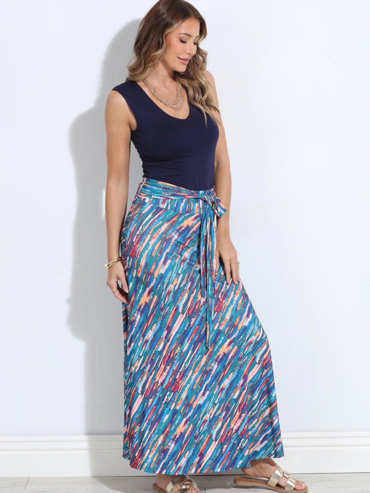 Cortni Tie Front Maxi Skirt-BEST SELLER