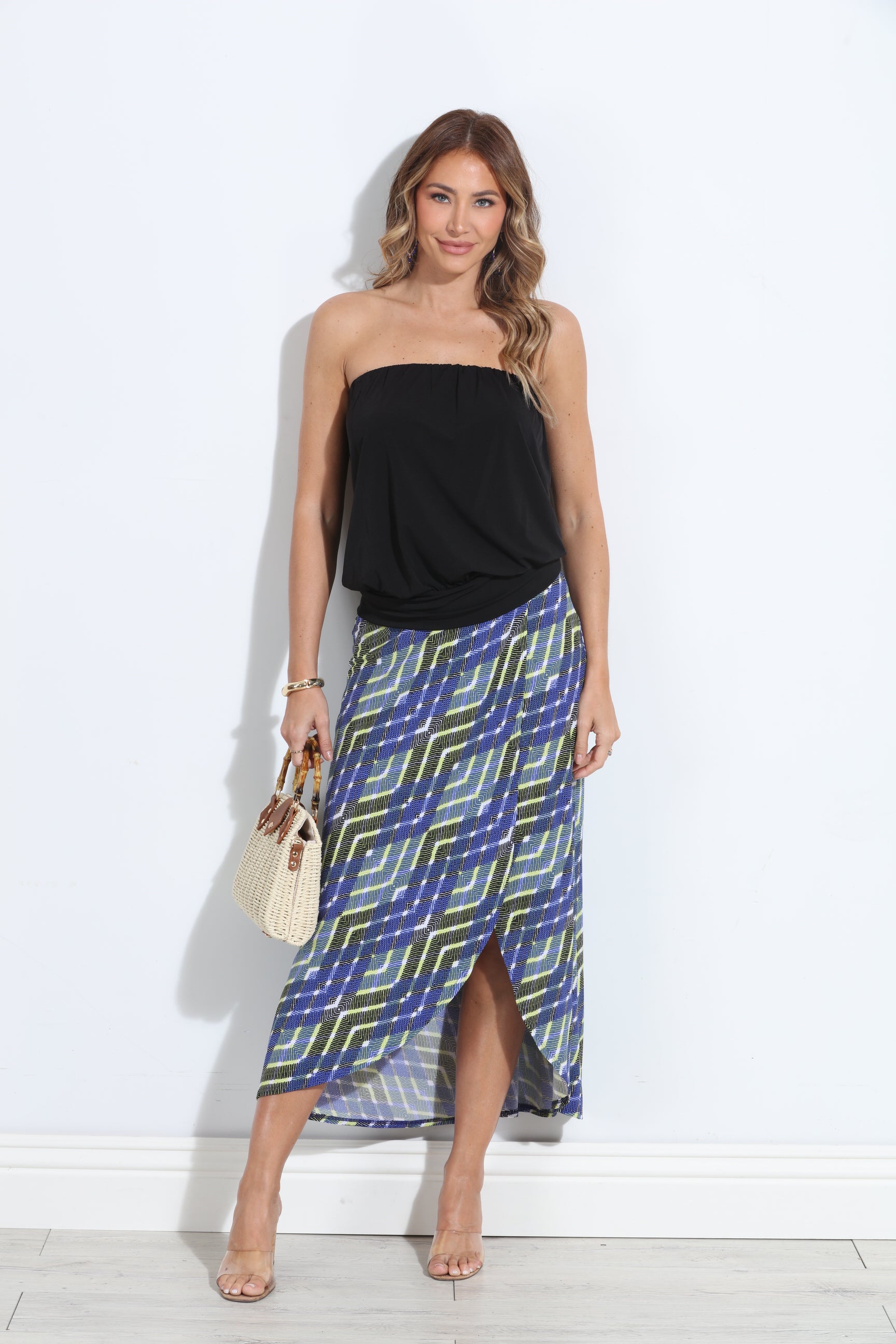 Cedric Faux Wrap Maxi Maxi Skirt