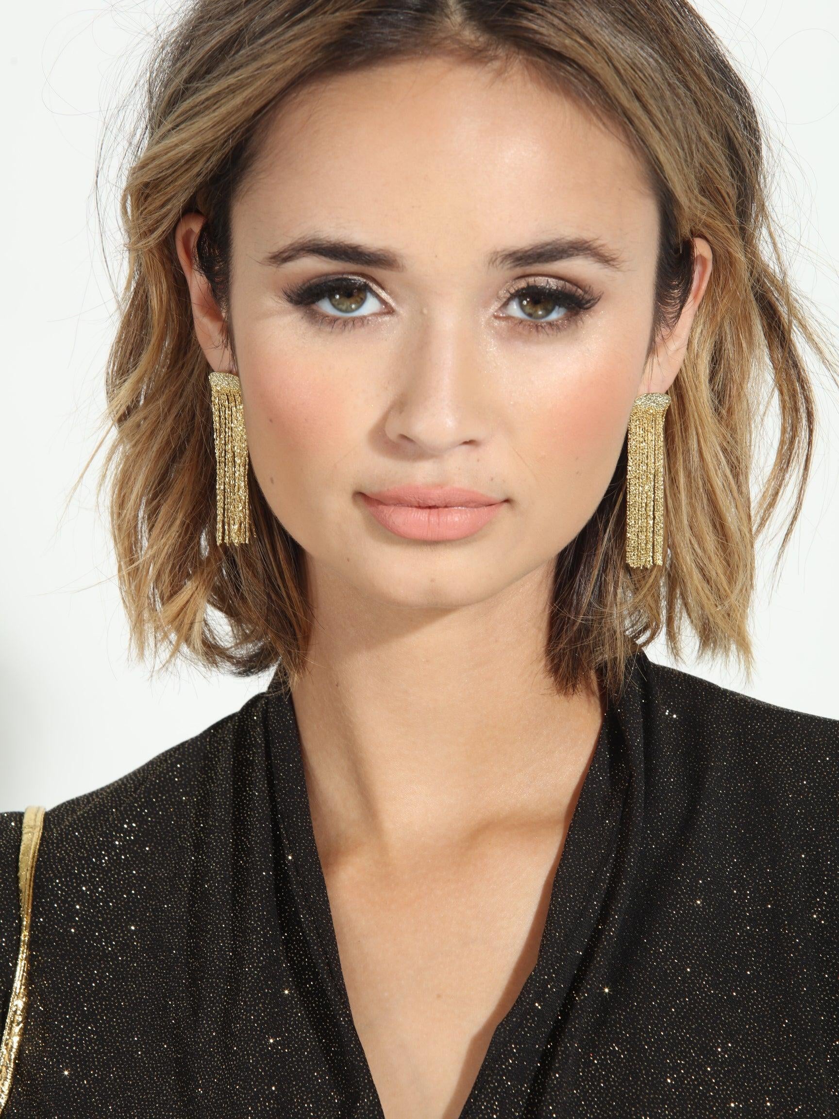 Gold Sparkle Waterfall Earrings-BEST SELLER