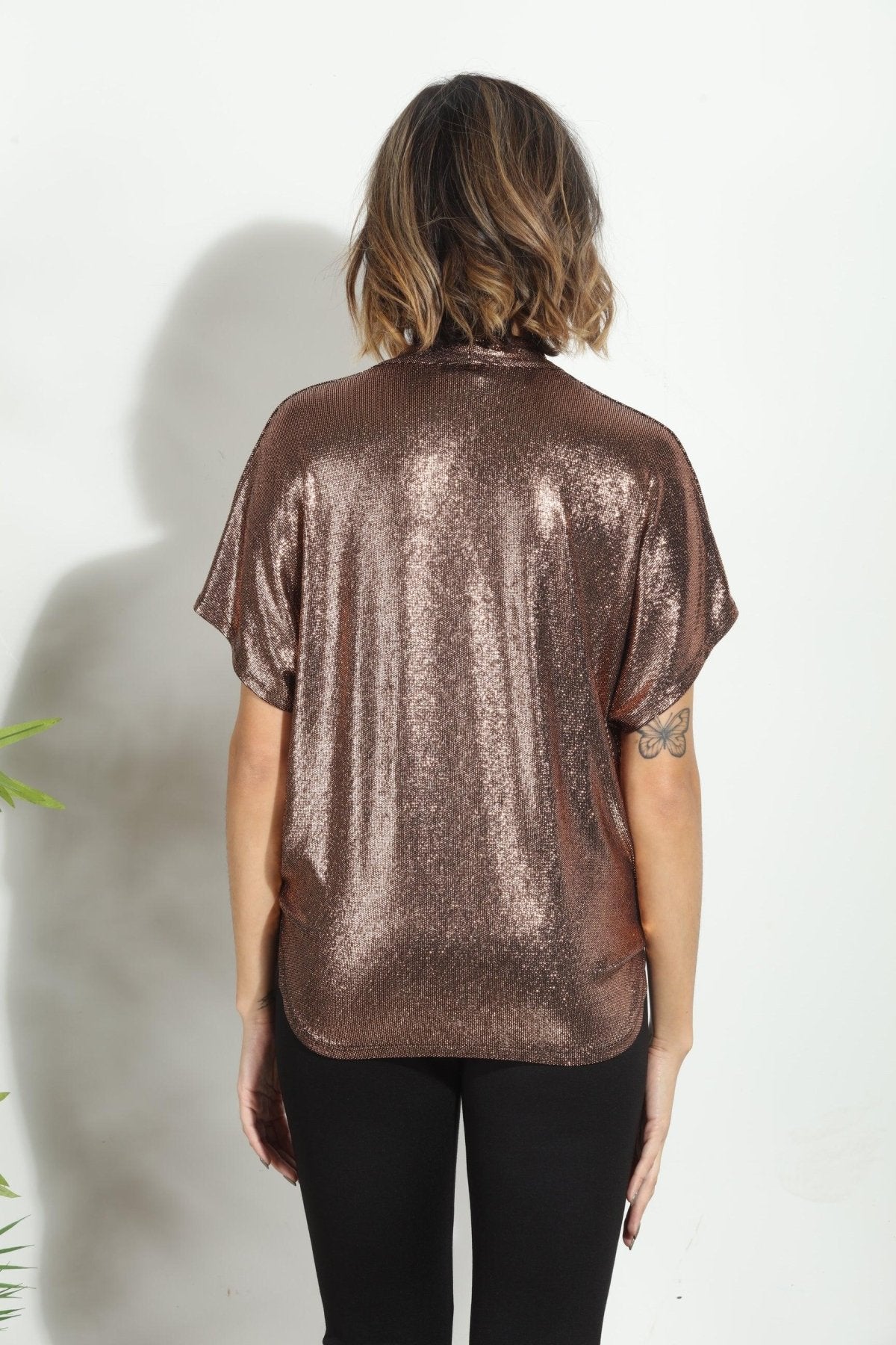 Rose Gold Surplice Top-FINAL SALE