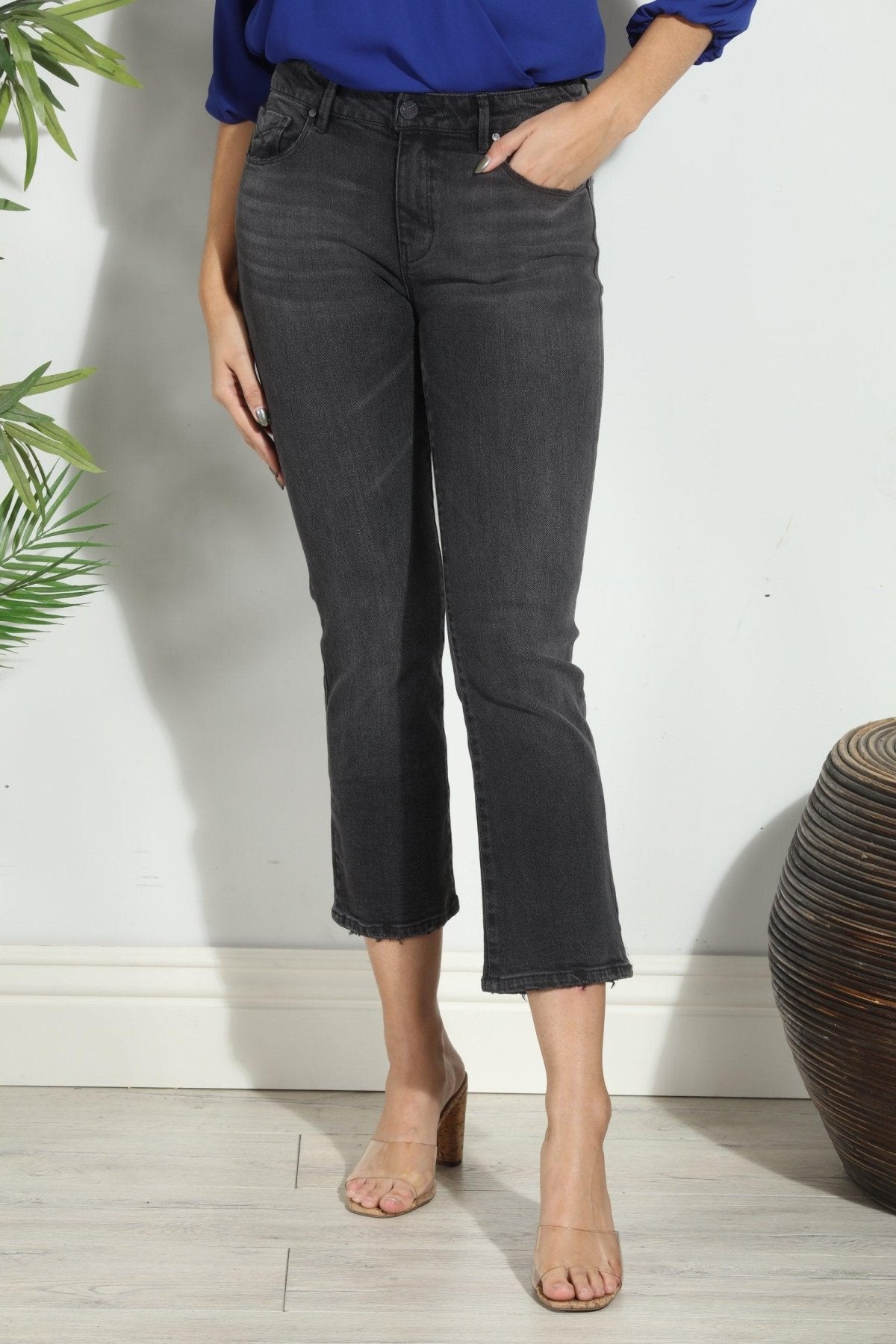 Unpublished Cropped Demi Flare Jeans -Coal-FINAL SALE