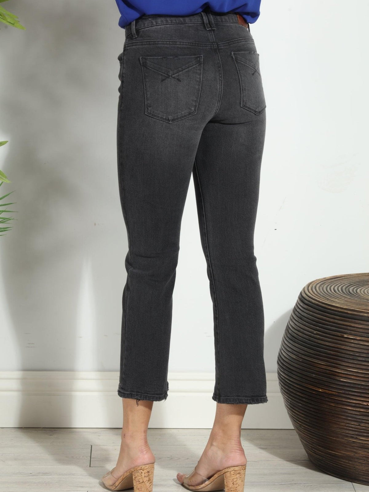 Unpublished Cropped Demi Flare Jeans -Coal-FINAL SALE