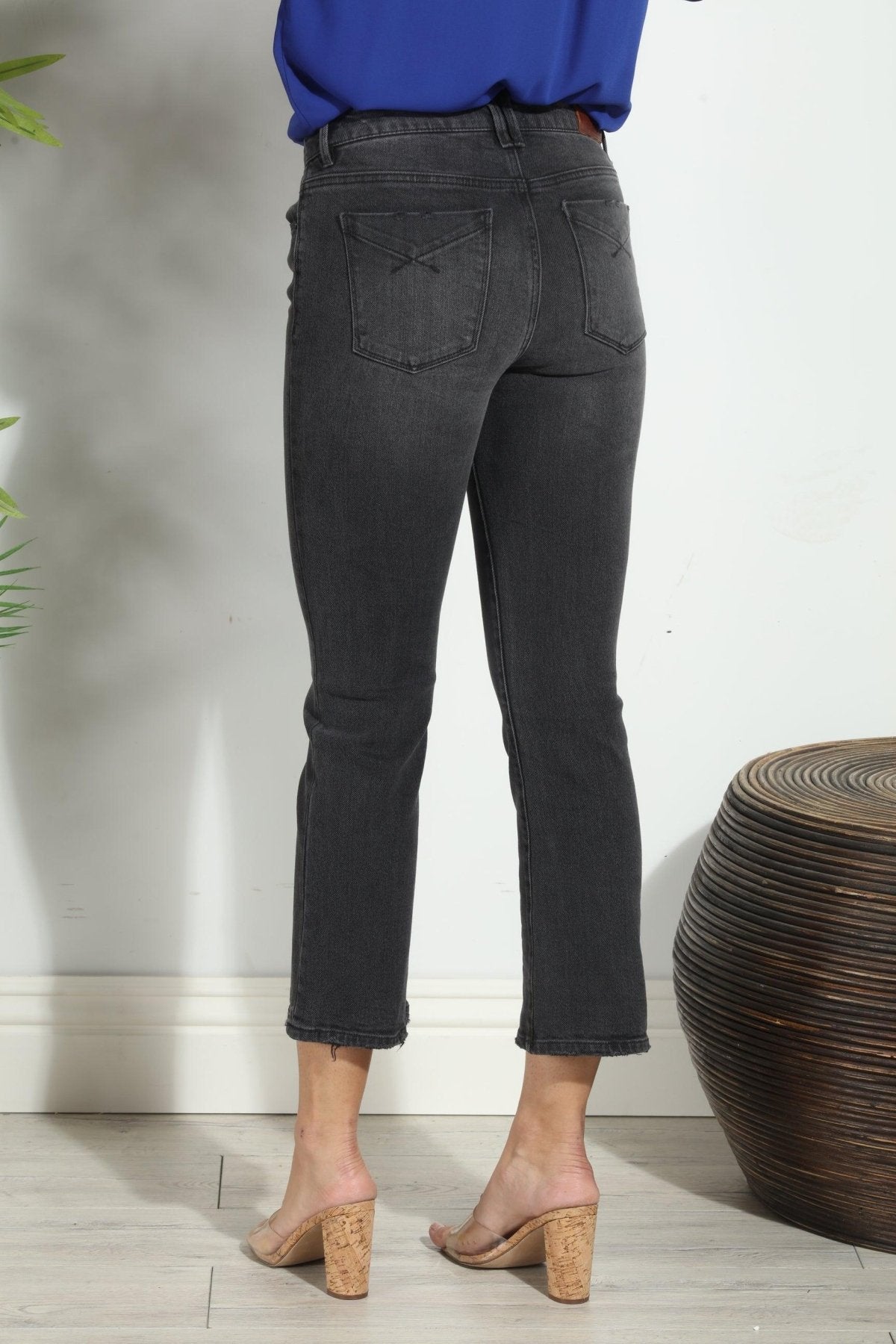 Unpublished Cropped Demi Flare Jeans -Coal-FINAL SALE