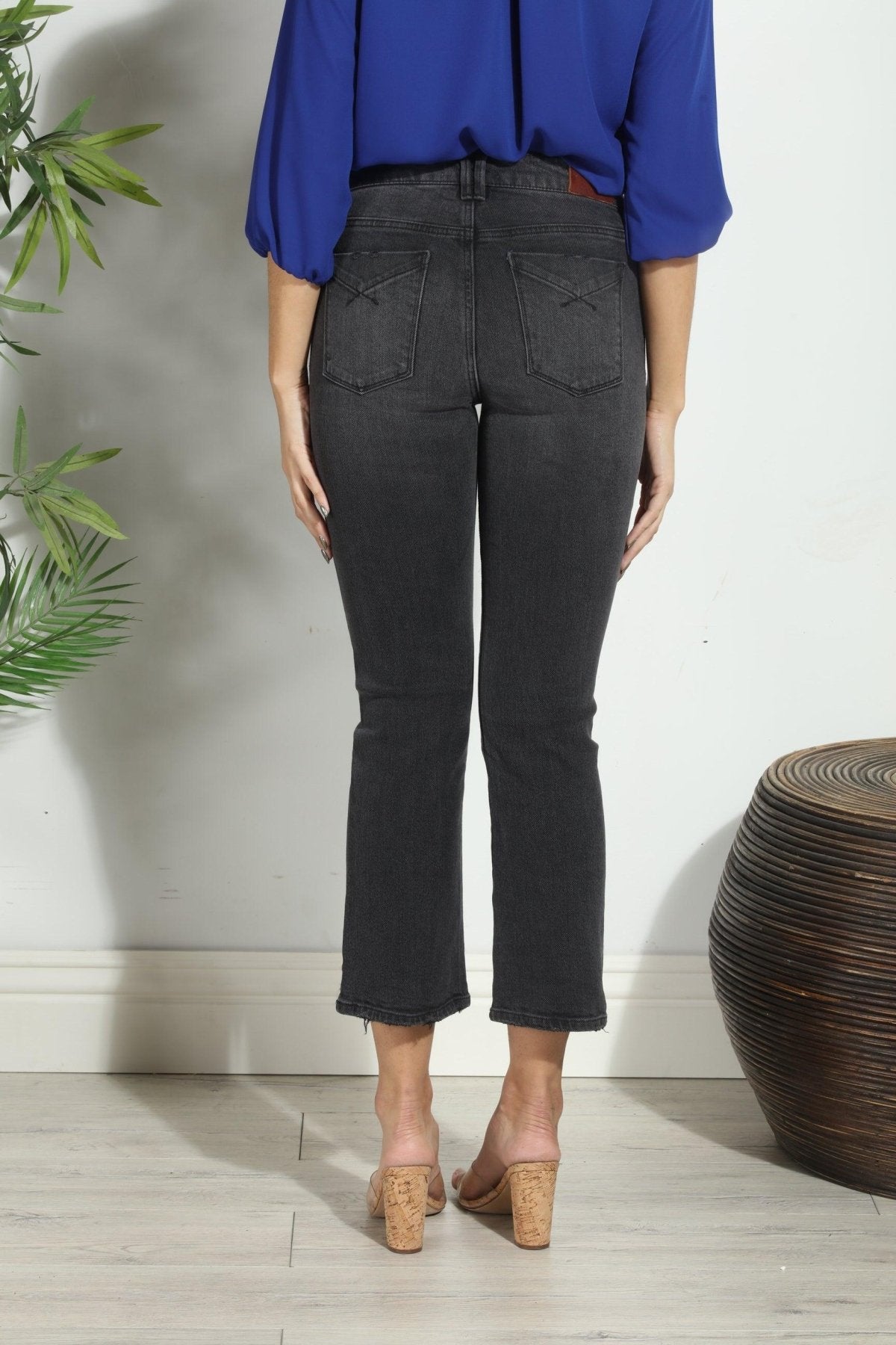 Unpublished Cropped Demi Flare Jeans -Coal-FINAL SALE