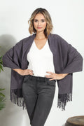 Dark Grey Cozy Tassel Scarf-FINAL SALE