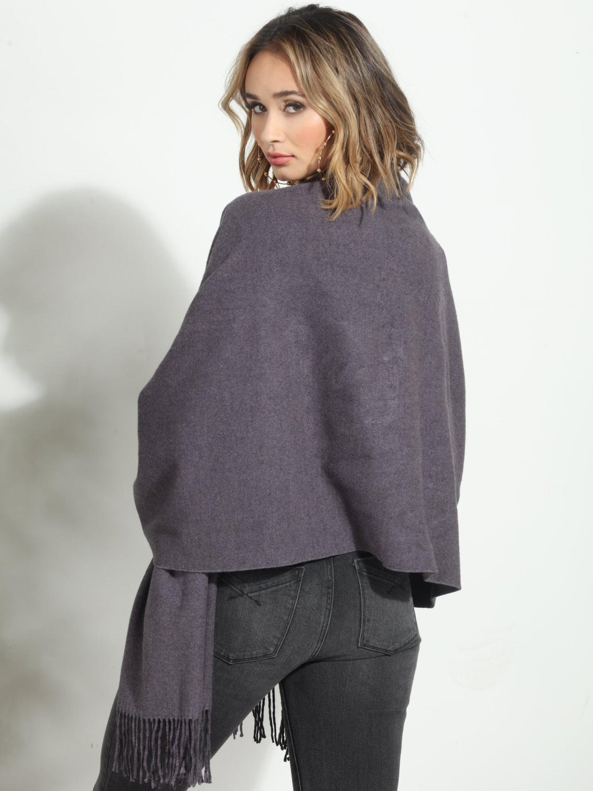 Dark Grey Cozy Tassel Scarf-FINAL SALE