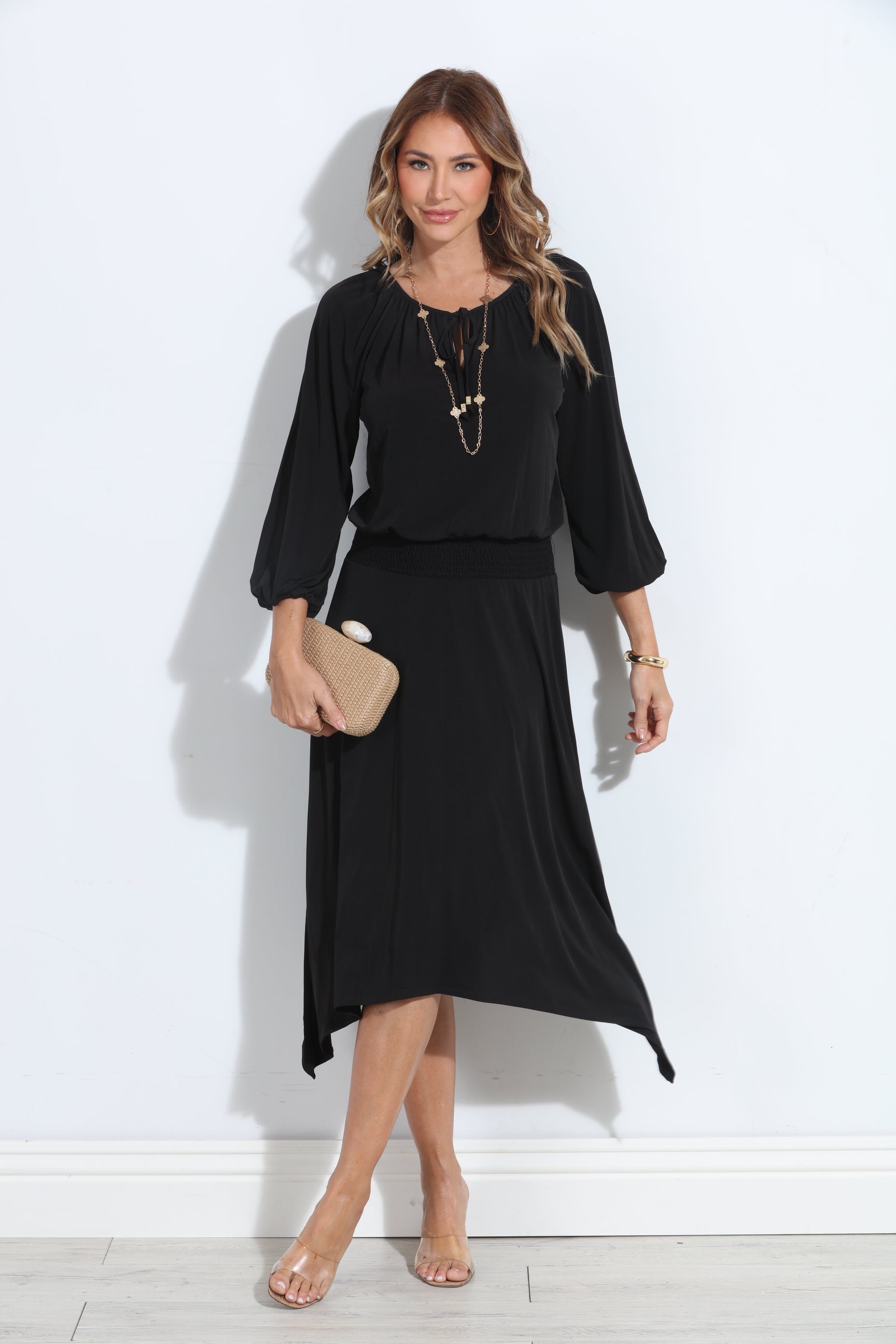 Smocked Midi Dress-BEST SELLER