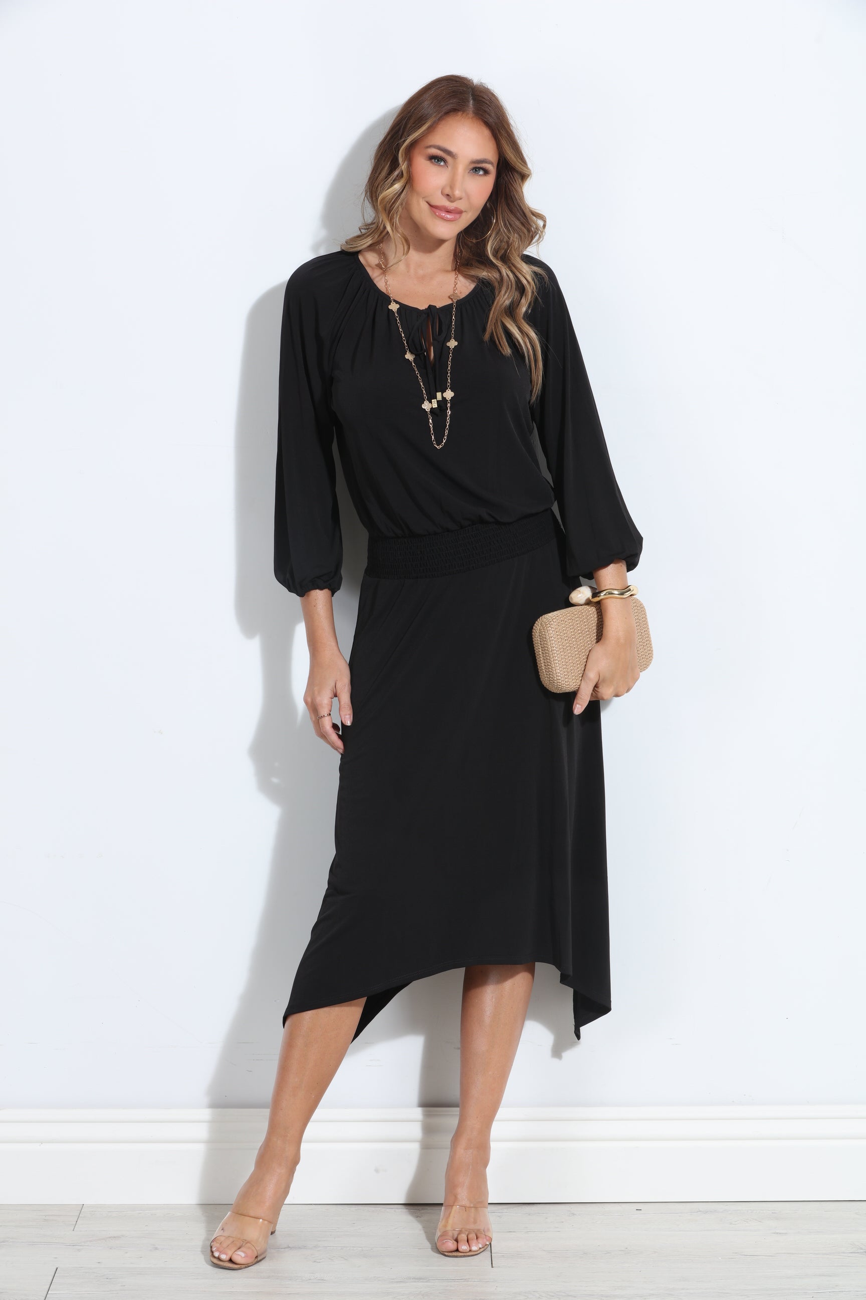 Smocked Midi Dress-BEST SELLER