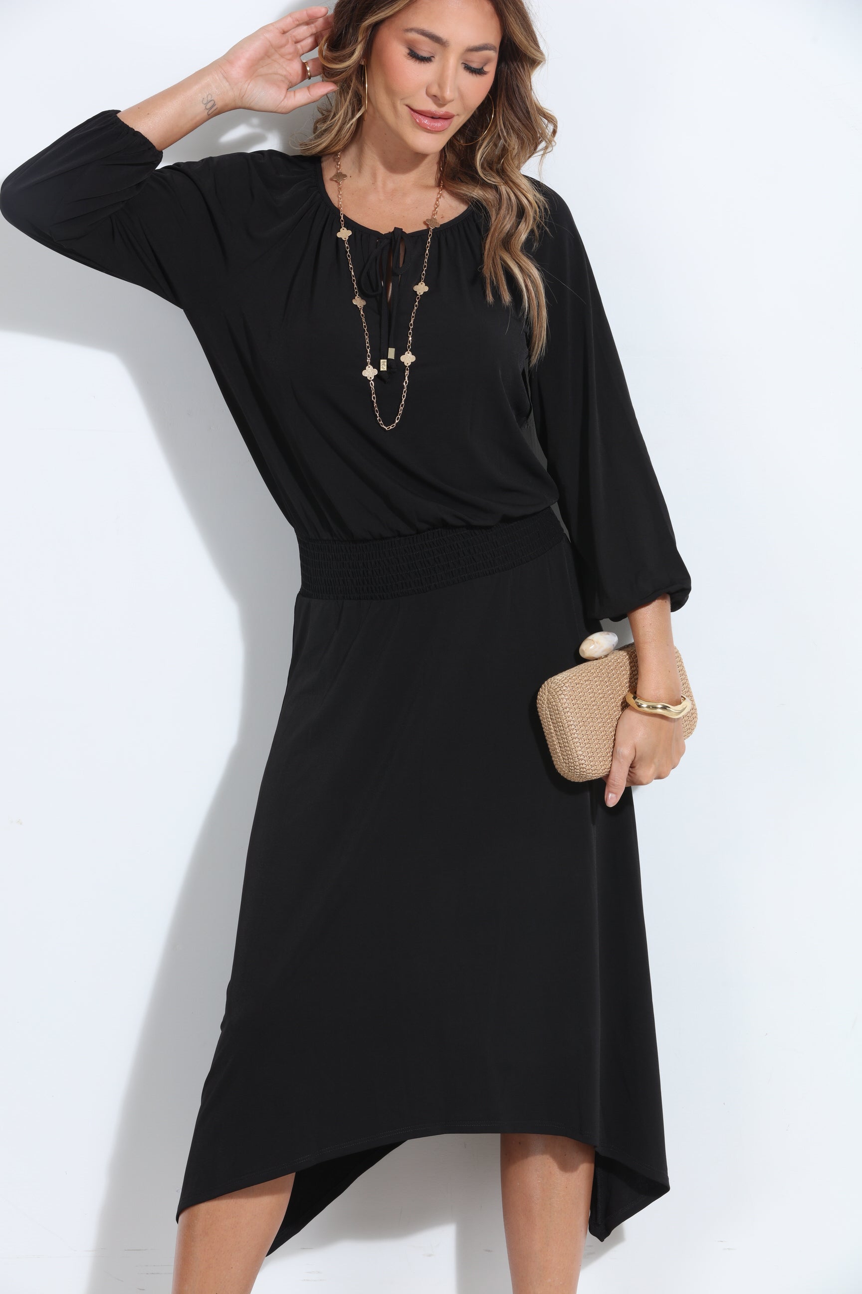 Smocked Midi Dress-BEST SELLER