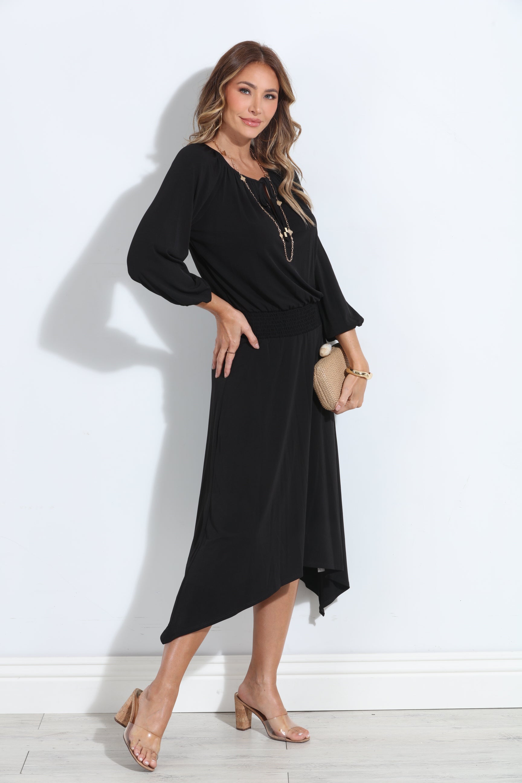 Smocked Midi Dress-BEST SELLER