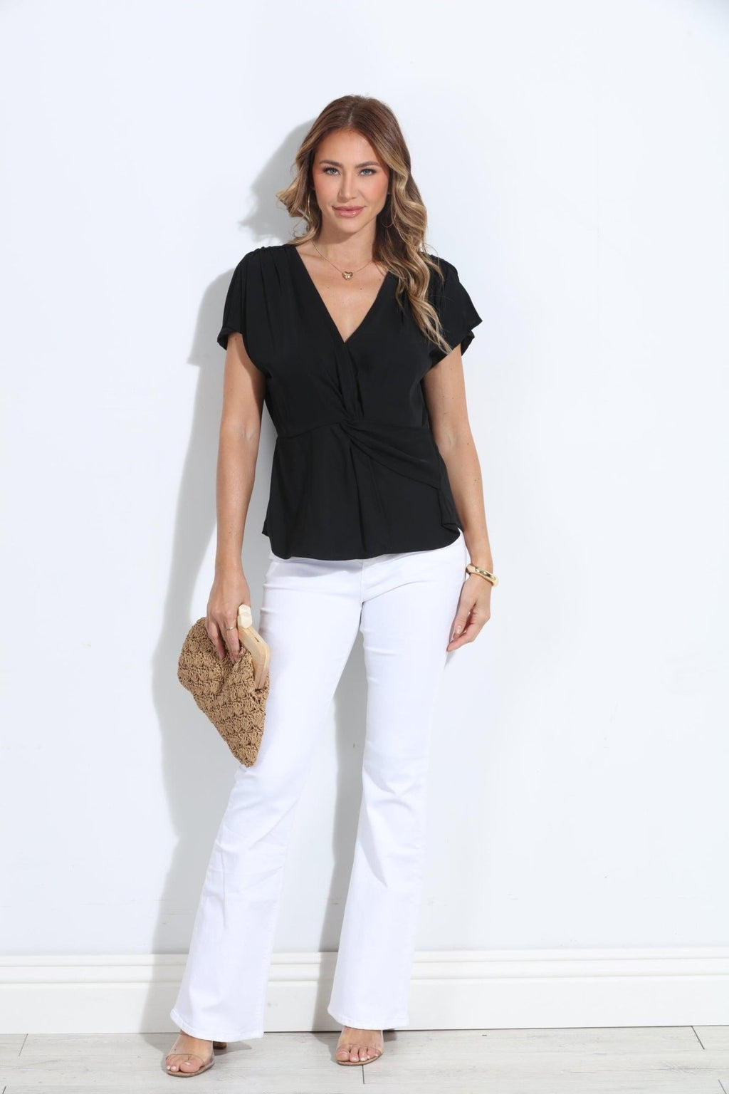 Black Politan Woven Twist Top-FINAL SALE