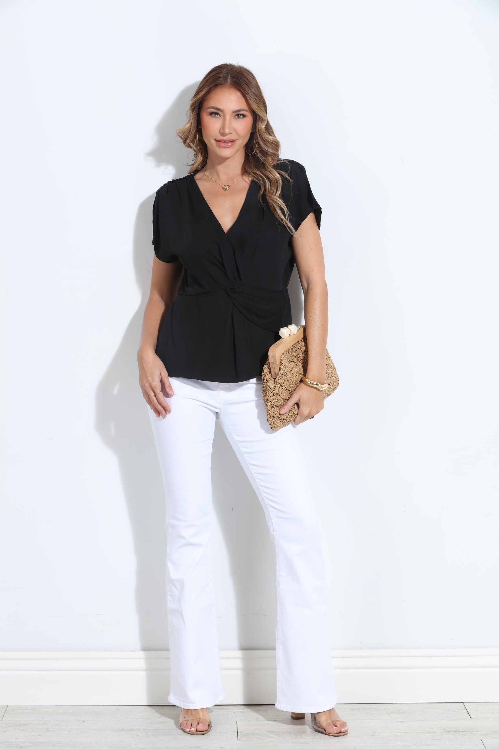 Black Politan Woven Twist Top-BEST SELLER