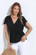 Black Politan Woven Twist Top-FINAL SALE