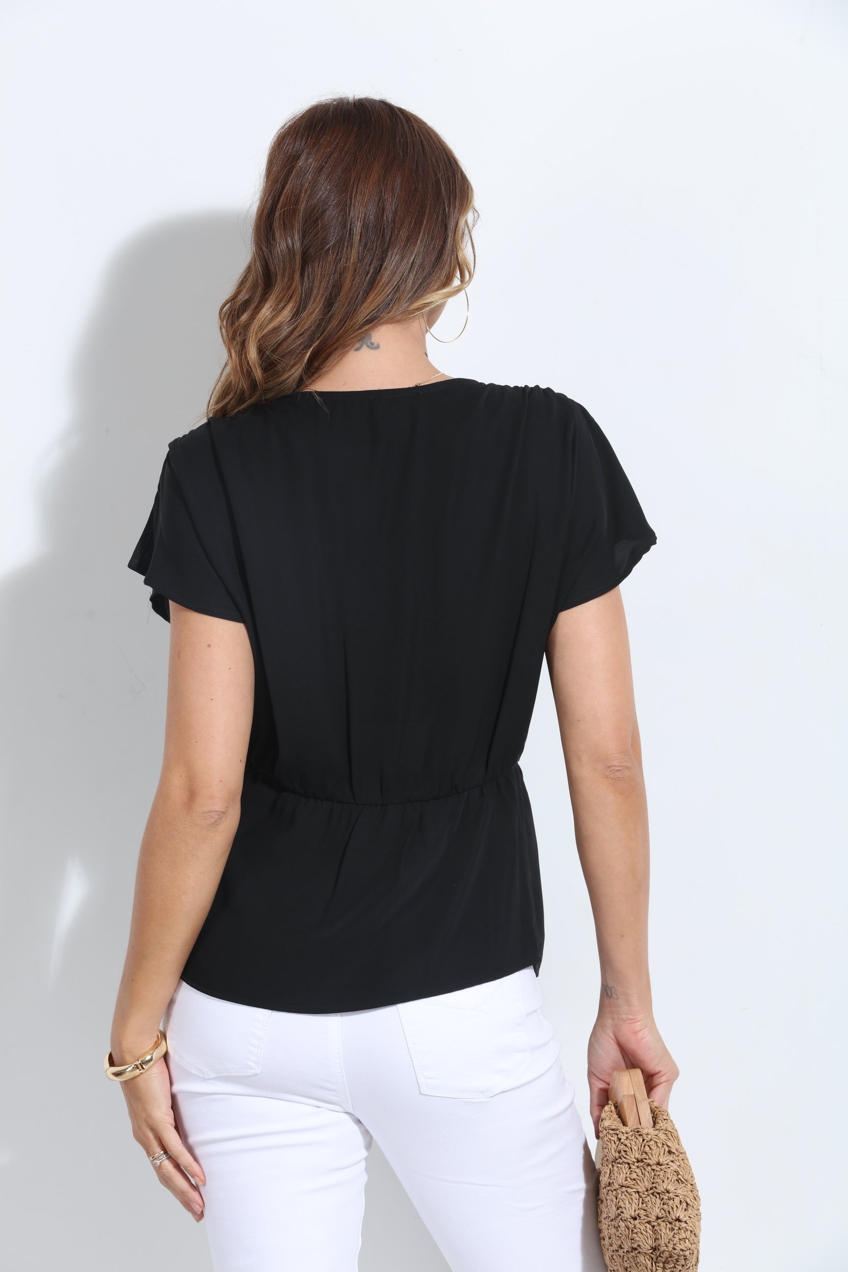 Black Politan Woven Twist Top-BEST SELLER