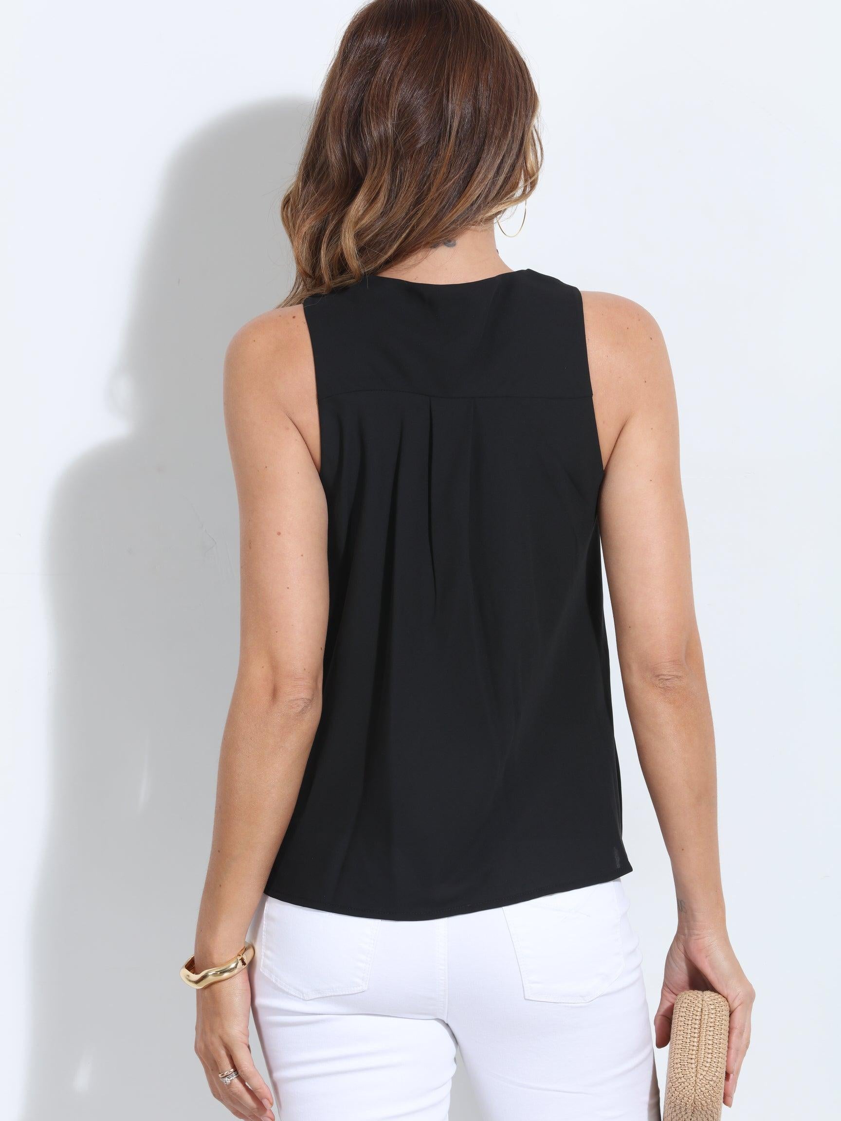 Black Cowl Neck Blouse-BEST SELLER