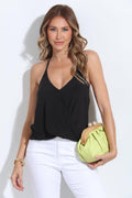 Black Cropped ITY Halter Tank-BEST SELLER