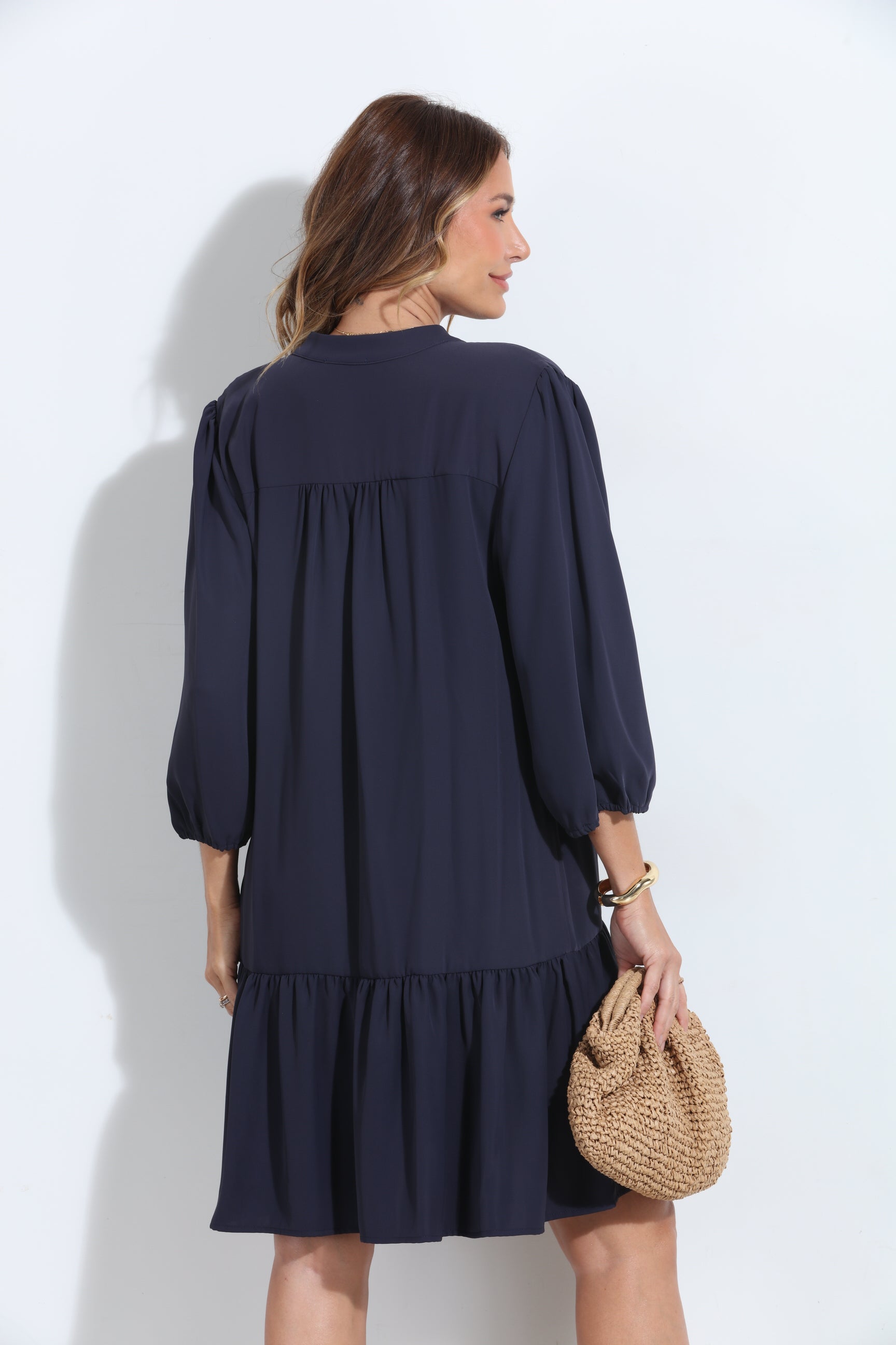 Navy Politan Shirt Dress with Belt-BEST SELLER