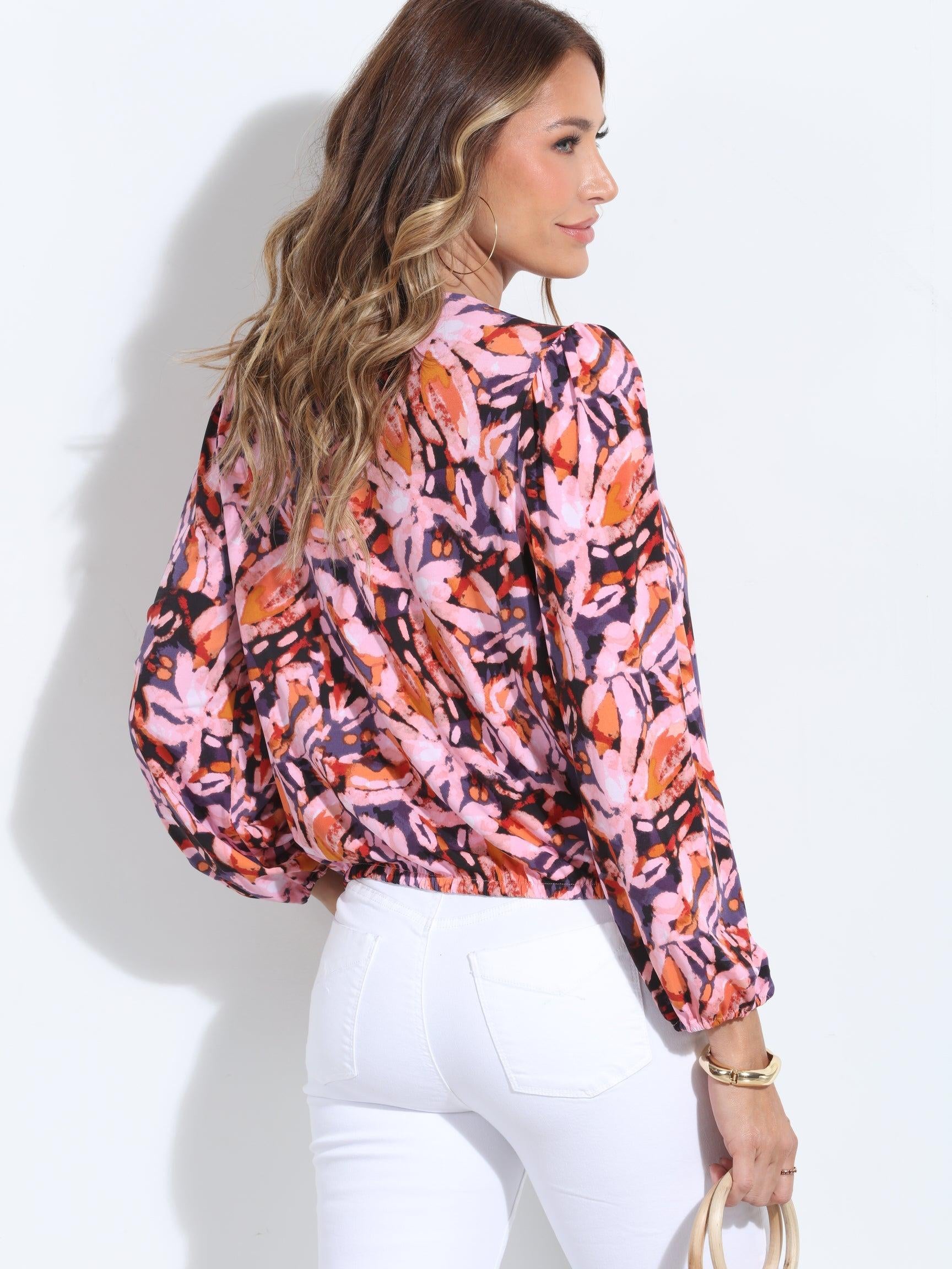 Eden Mom Cropped Surplice Top-FINAL SALE